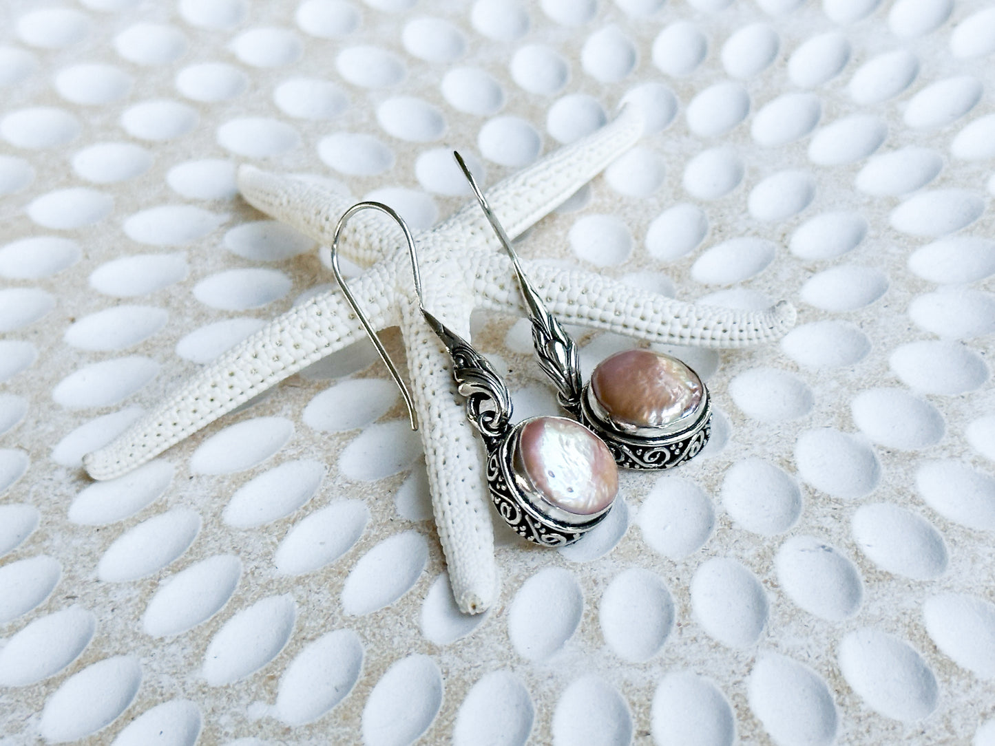 Sterling Silver & Pearl Tinara Earrings