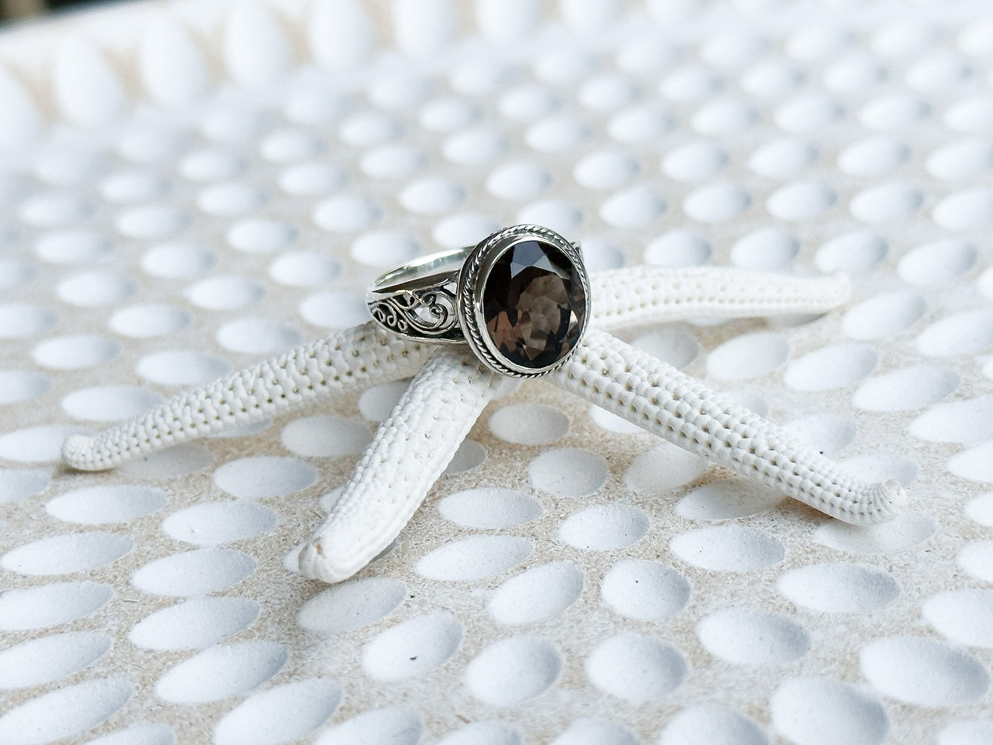 Sterling Silver & Smoky Quartz Melaya Ring