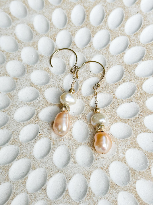 Mila 14K Filled Gold & Genuine Pearl Drop Earrings