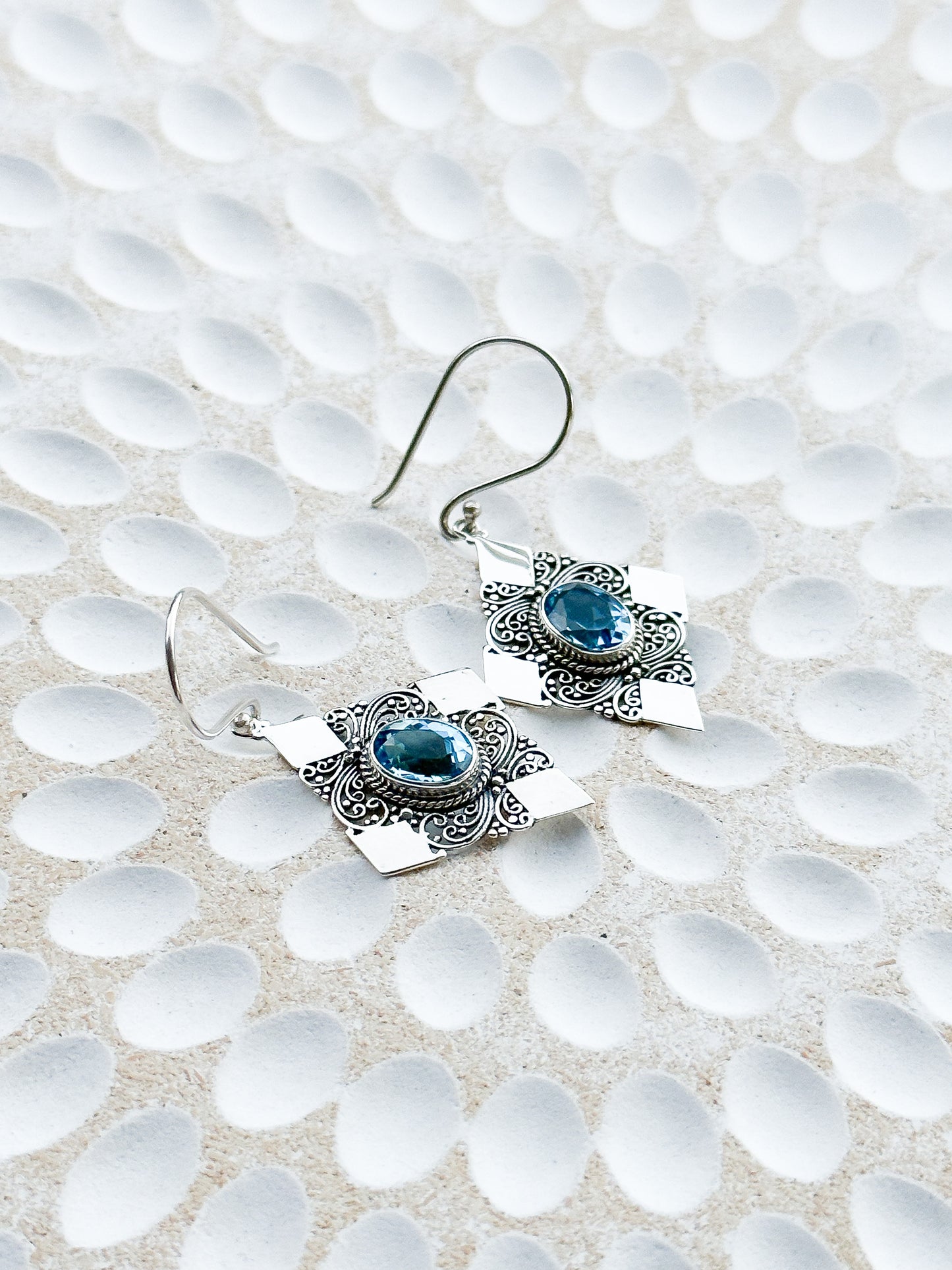 Sterling Silver & Blue Topaz Naraya Earrings