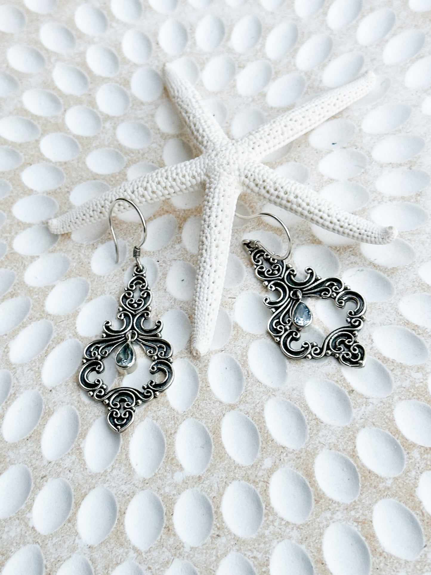 Sterling Silver & Blue Topaz Ramira Earrings