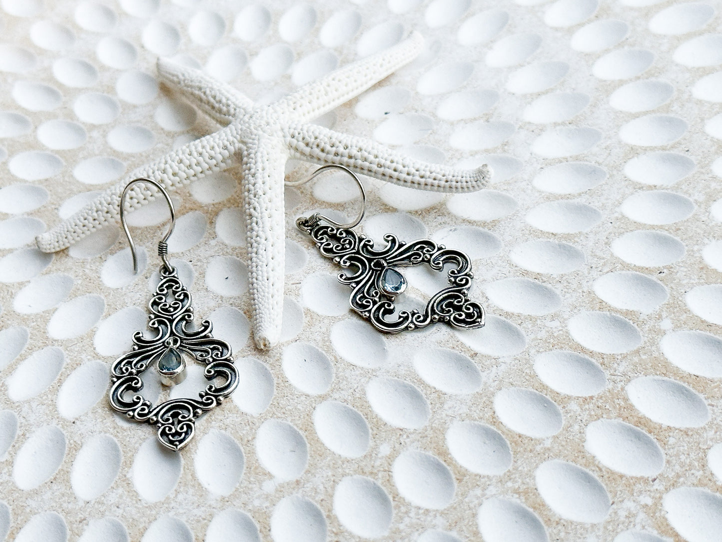 Sterling Silver & Blue Topaz Ramira Earrings