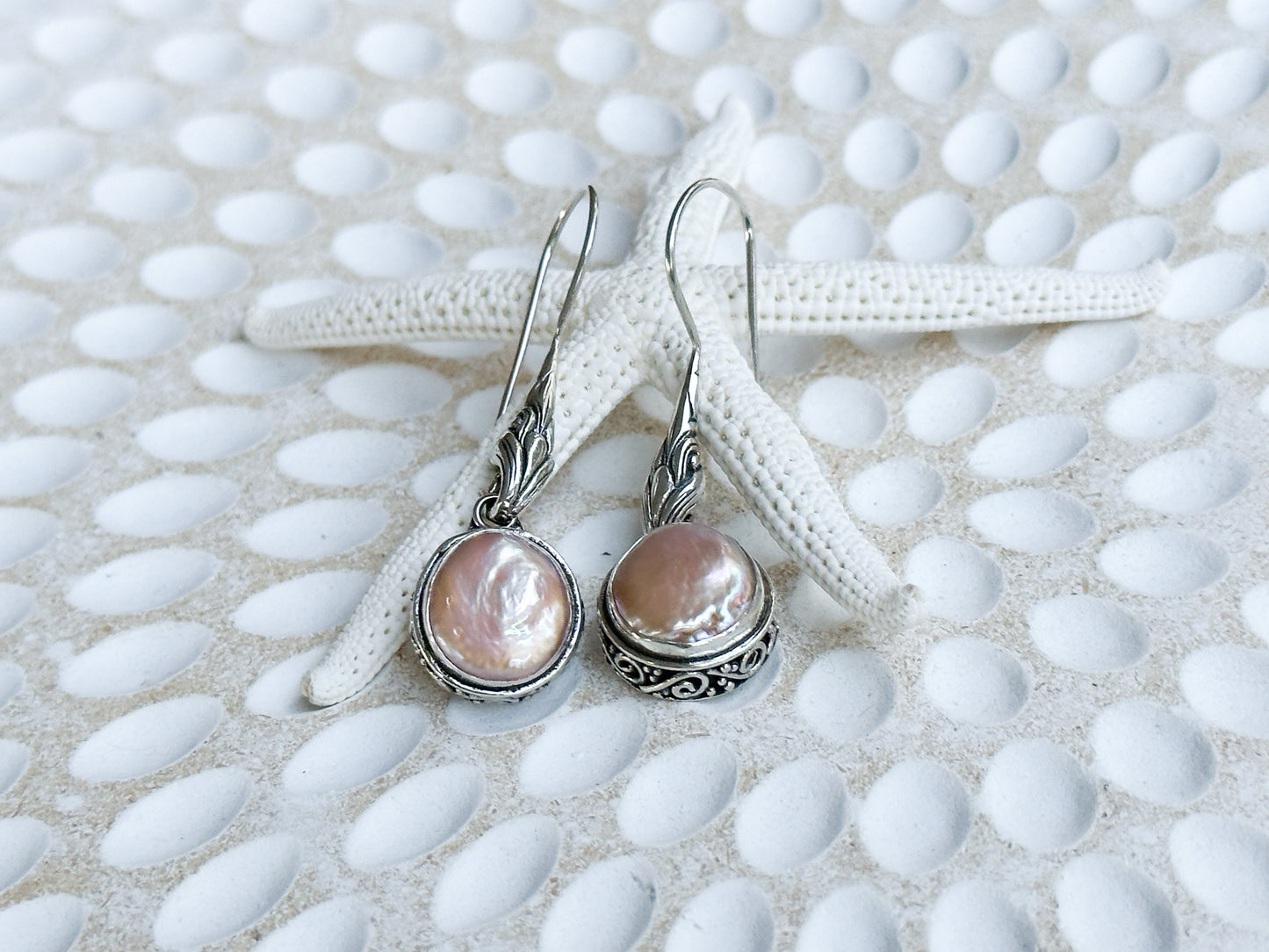Sterling Silver & Pearl Tinara Earrings