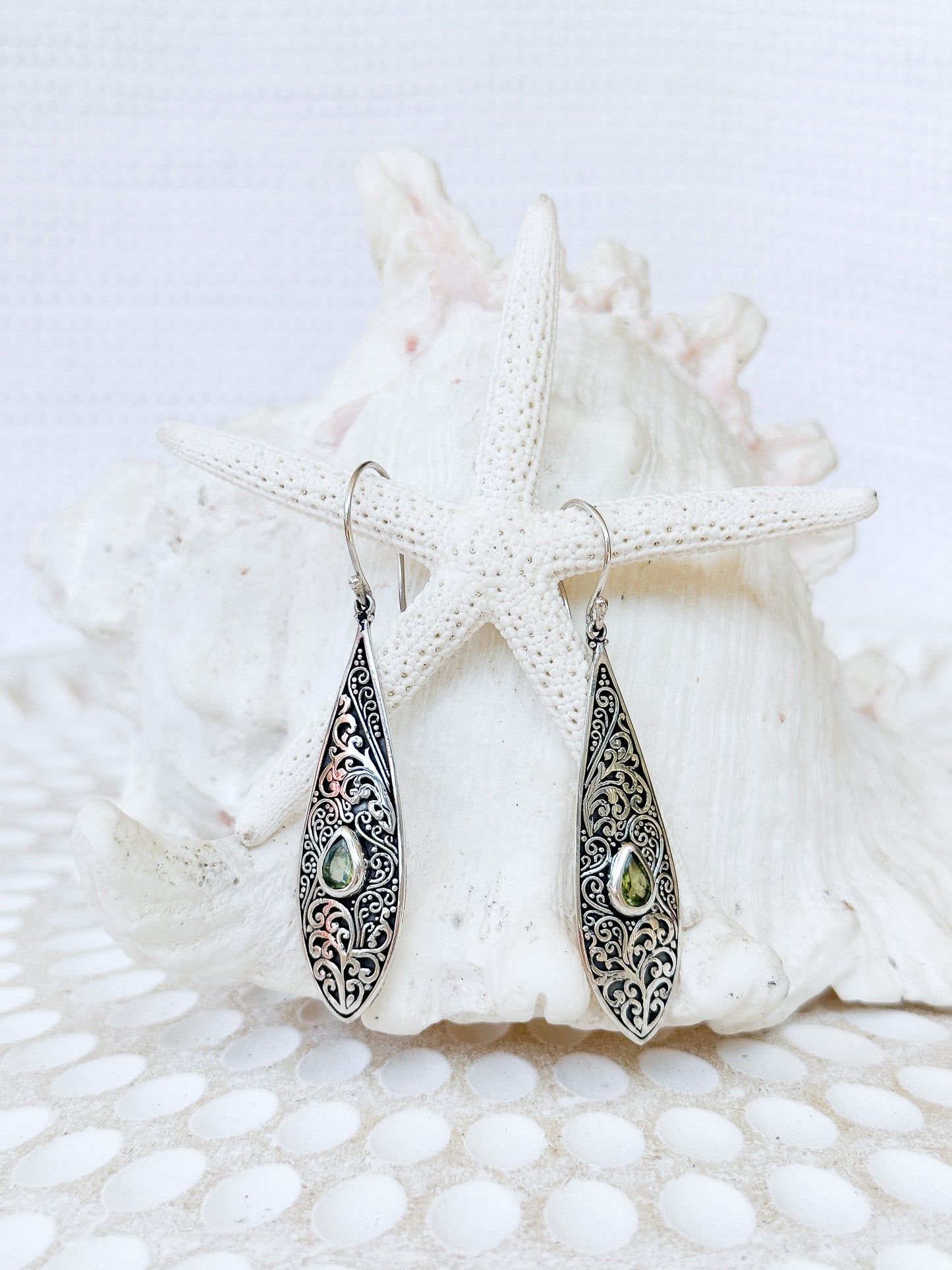 Sterling Silver and Peridot Amara Earrings