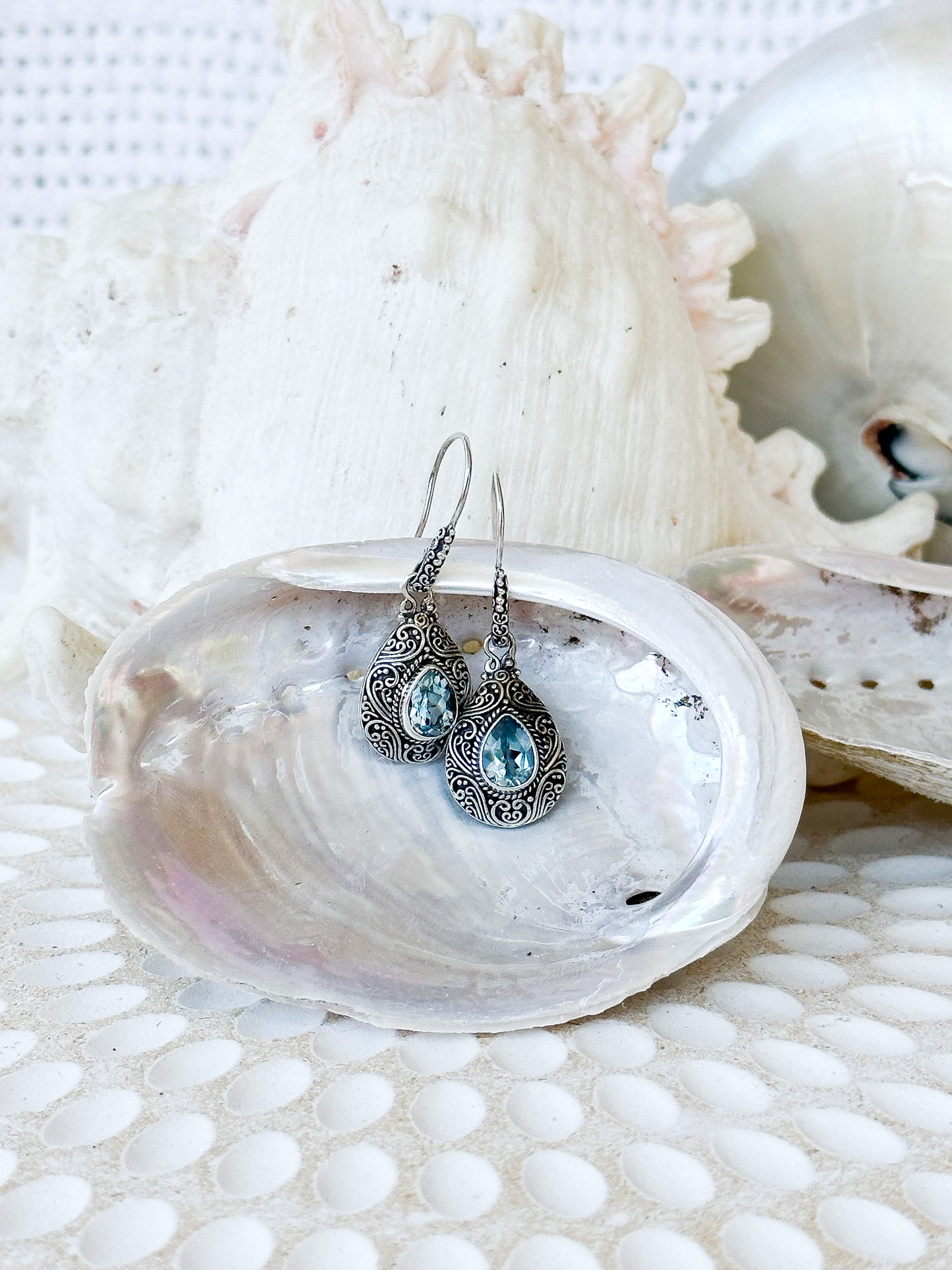 Sterling Silver & Blue Topaz Kanaya Earrings