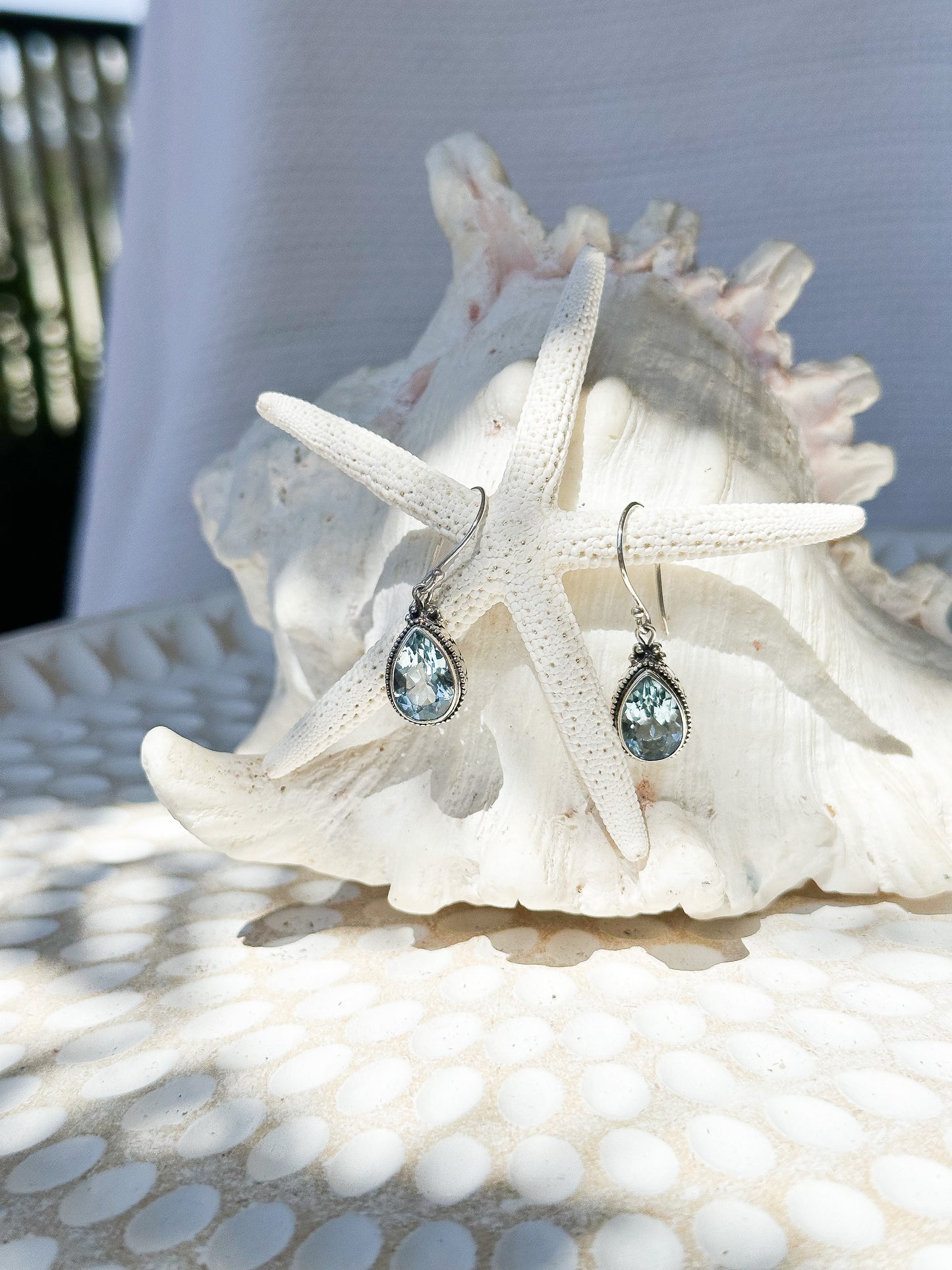 Sterling Silver & Blue Topaz Kesiman Earrings