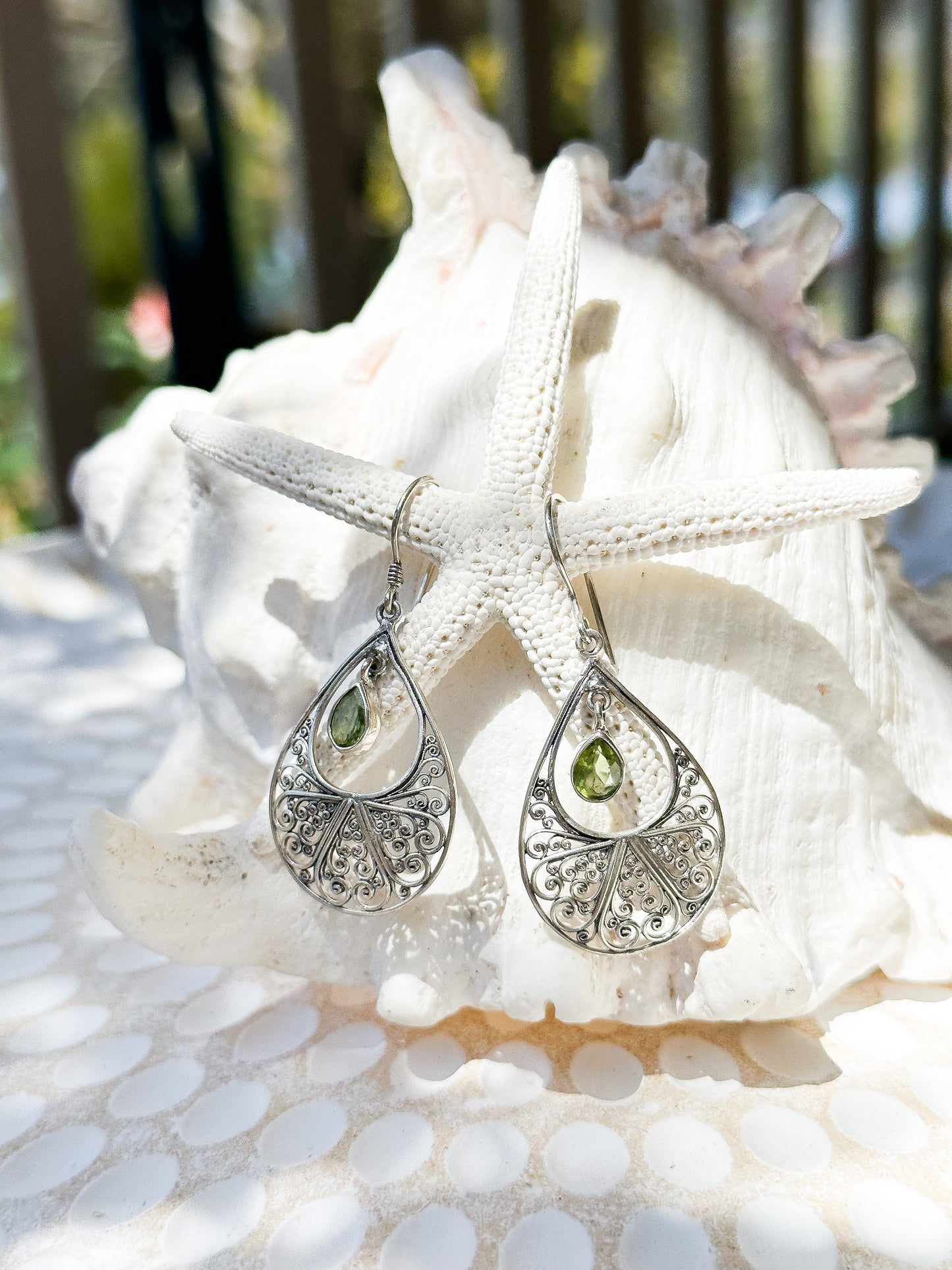 Sterling Silver & Peridot Bestala Earrings