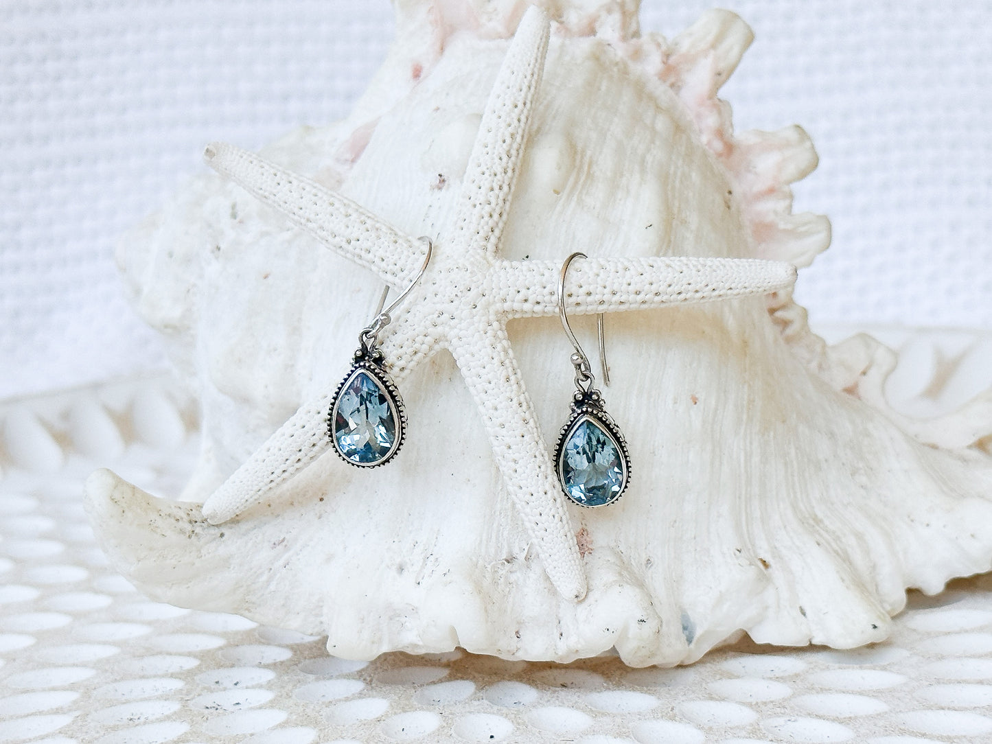 Sterling Silver & Blue Topaz Kesiman Earrings