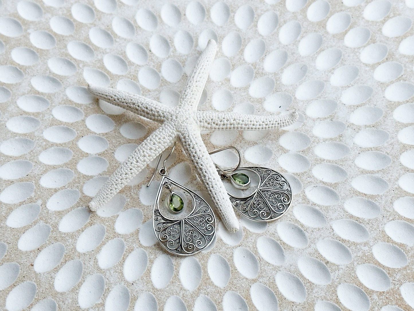 Sterling Silver & Peridot Bestala Earrings