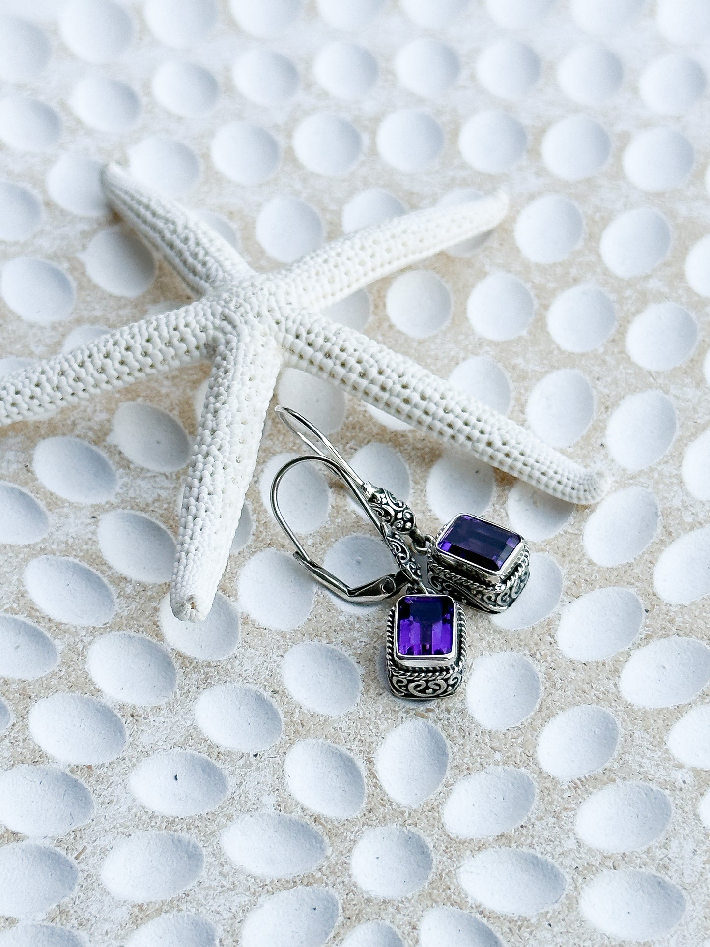 Sterling Silver & Amethyst Rinara Earrings