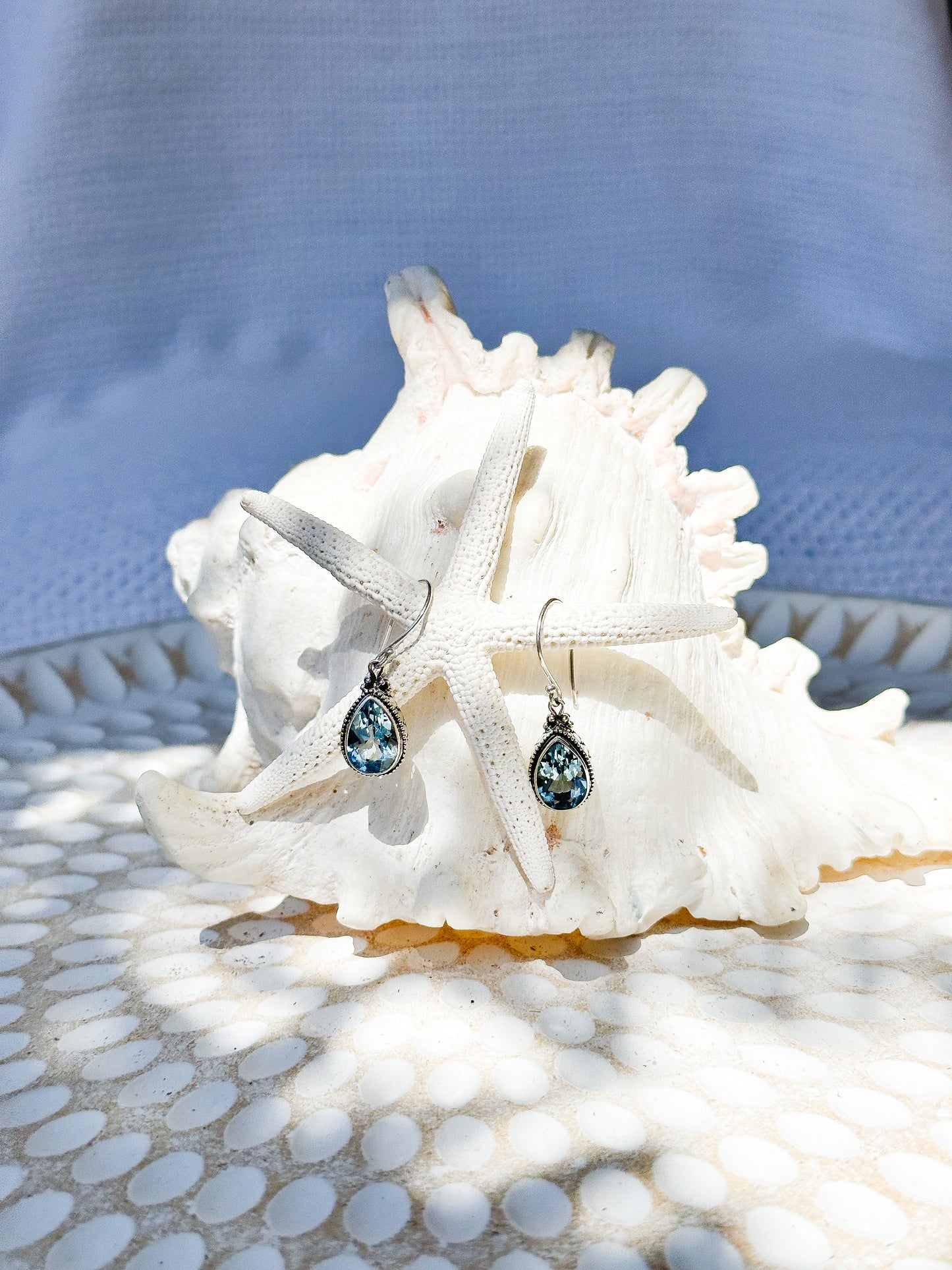 Sterling Silver & Blue Topaz Kesiman Earrings