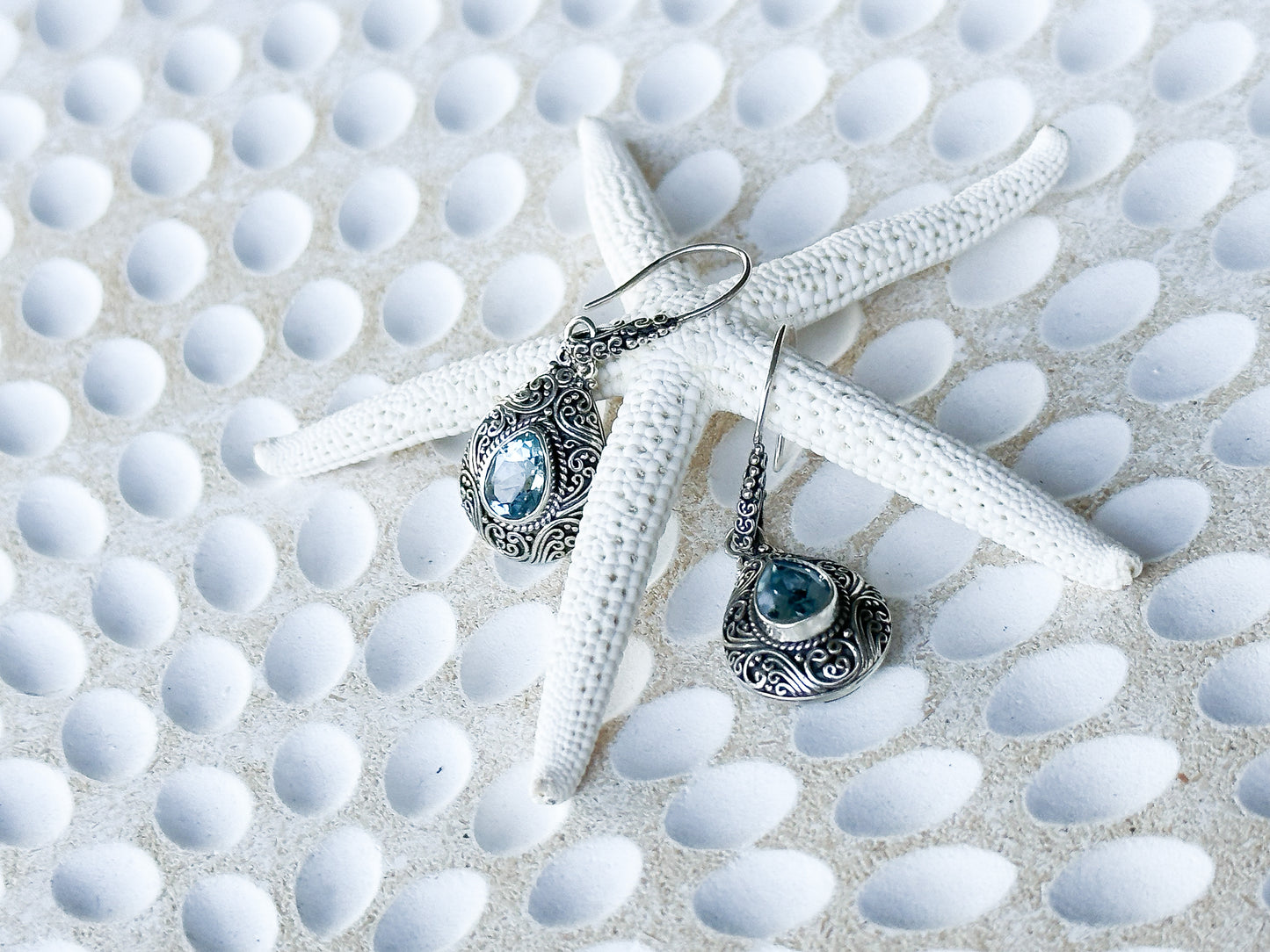 Sterling Silver & Blue Topaz Kanaya Earrings
