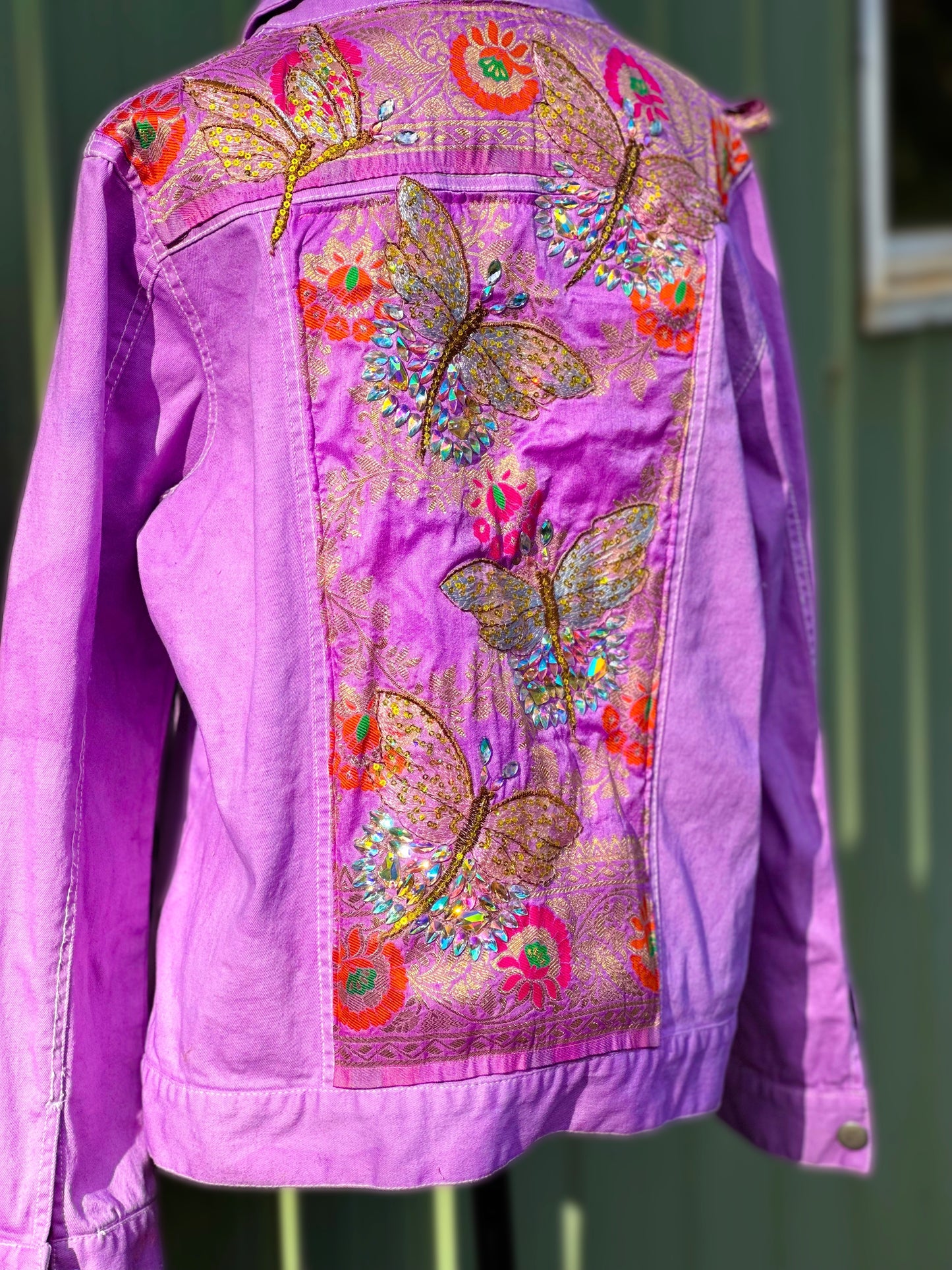 Amethyst Nisus Embellished Artisan Denim Jacket