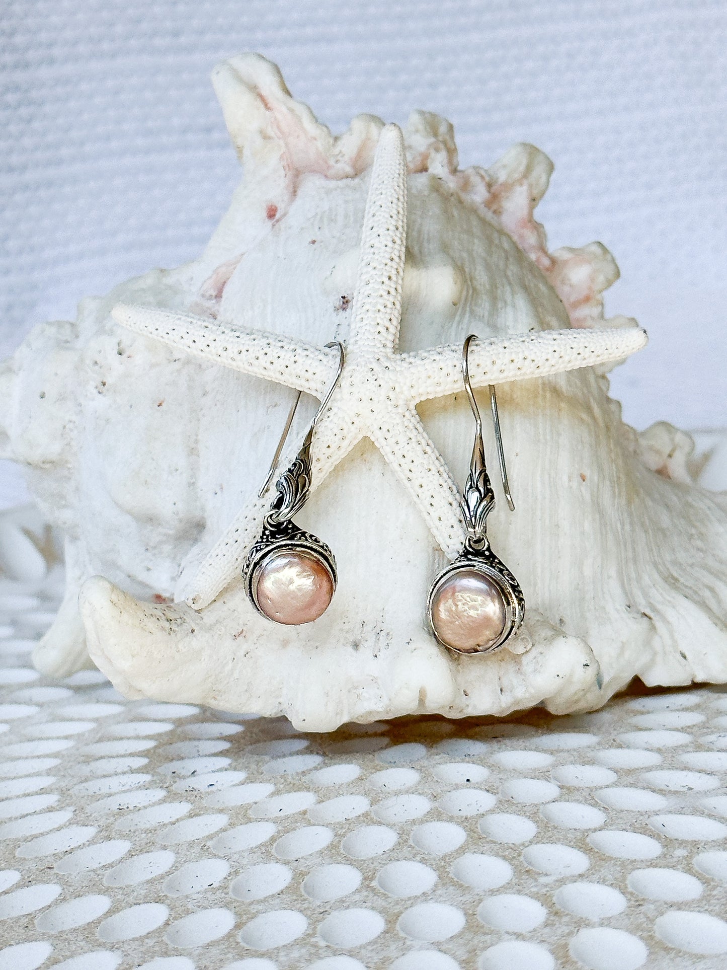Sterling Silver & Pearl Tinara Earrings