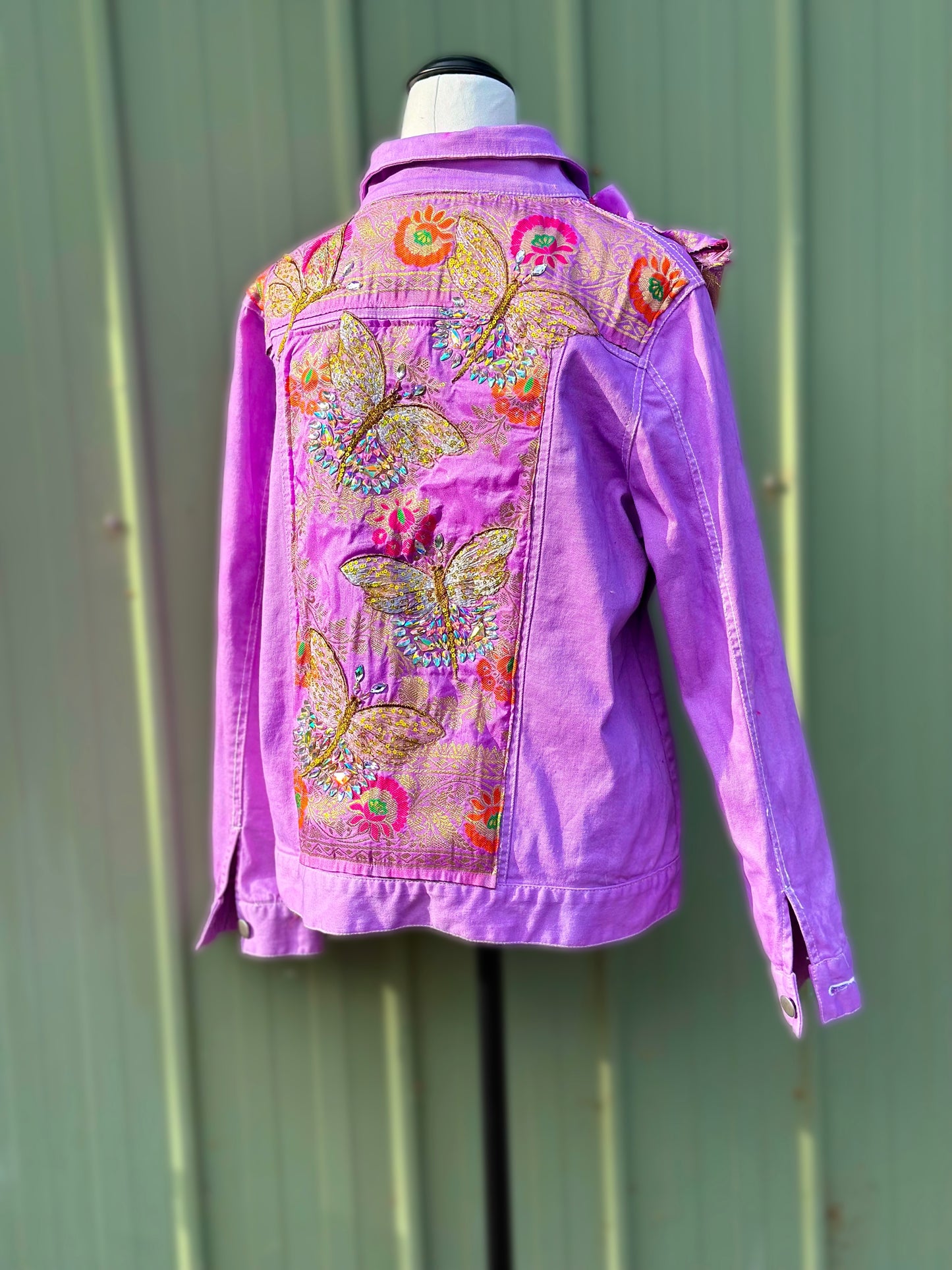 Amethyst Nisus Embellished Artisan Denim Jacket