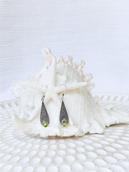 Sterling Silver & Peridot Amora Earrings