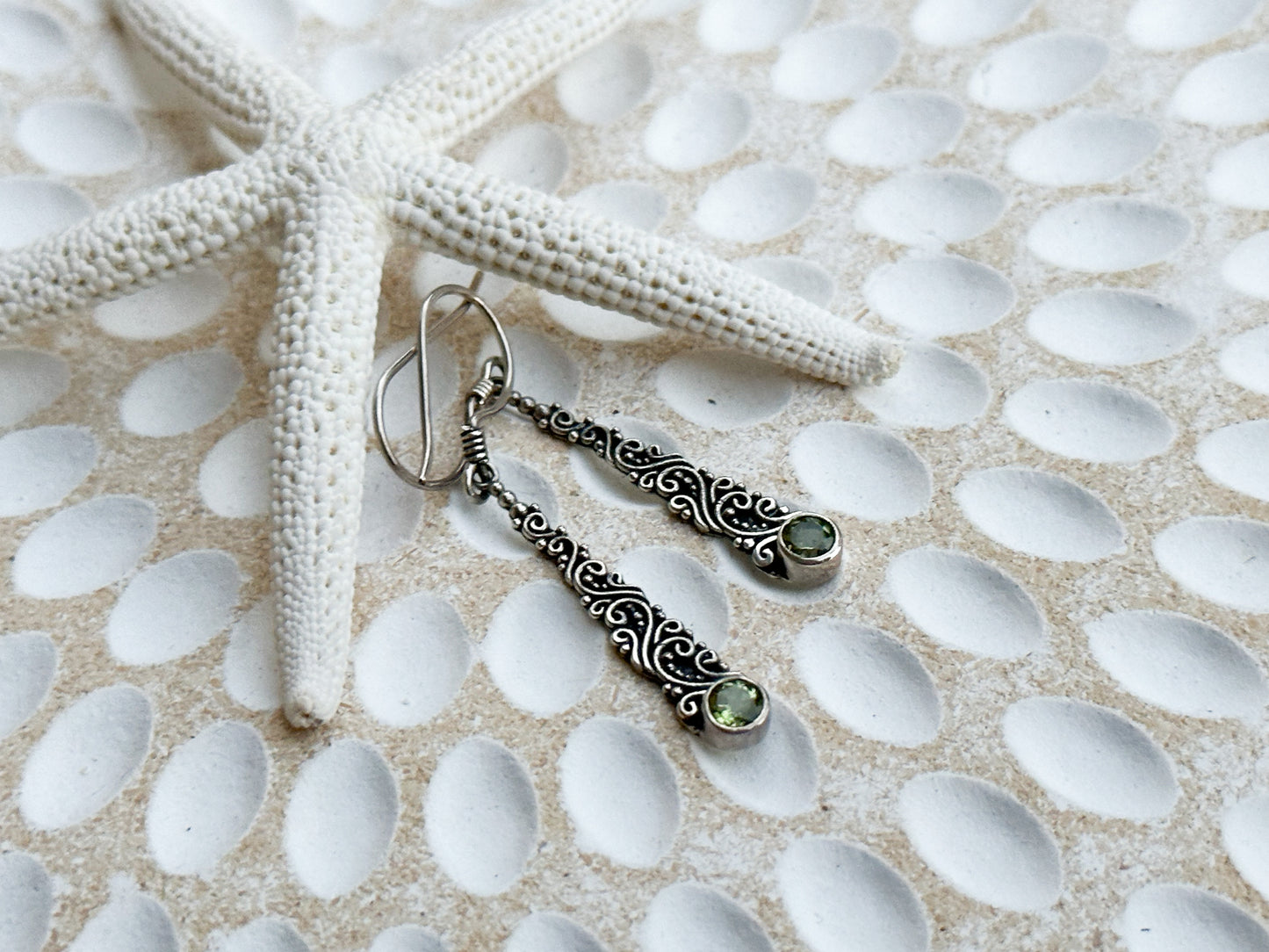 Sterling Silver & Peridot Canara Earrings