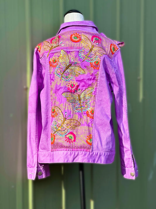 Amethyst Nisus Embellished Artisan Denim Jacket