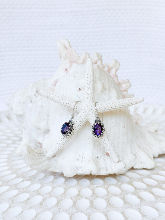 Sterling Silver & Amethyst Jagaraga Earrings