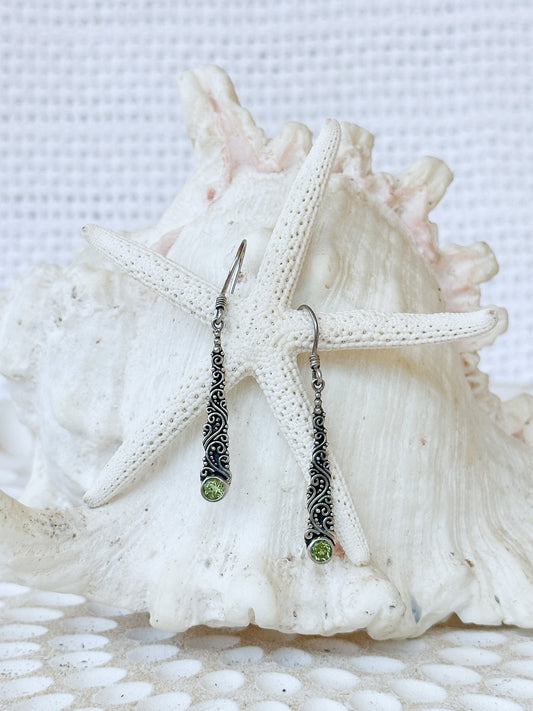 Sterling Silver & Peridot Canara Earrings