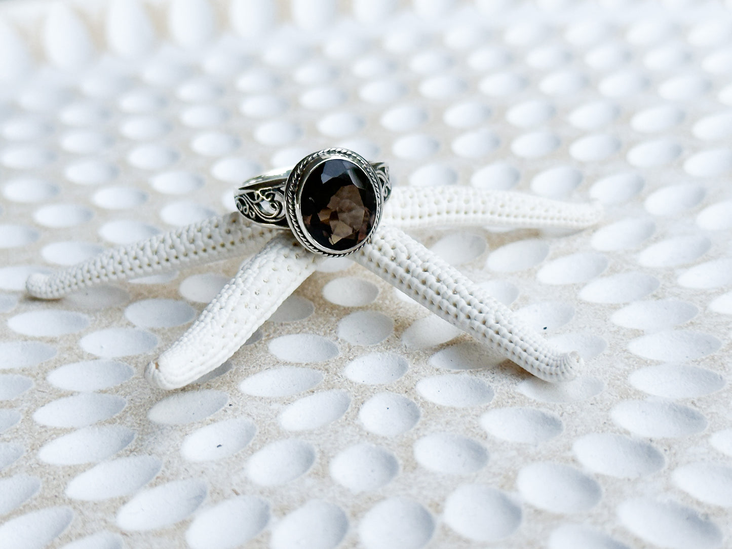 Sterling Silver & Smoky Quartz Melaya Ring