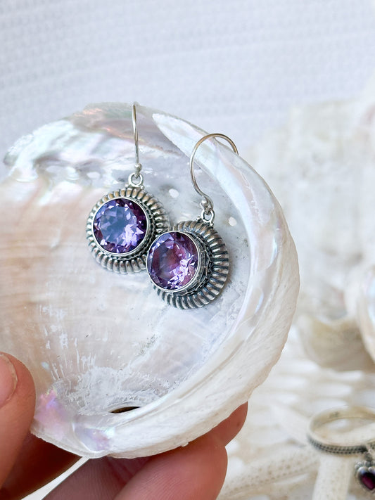 Sterling Silver & Amethyst Adina Earrings