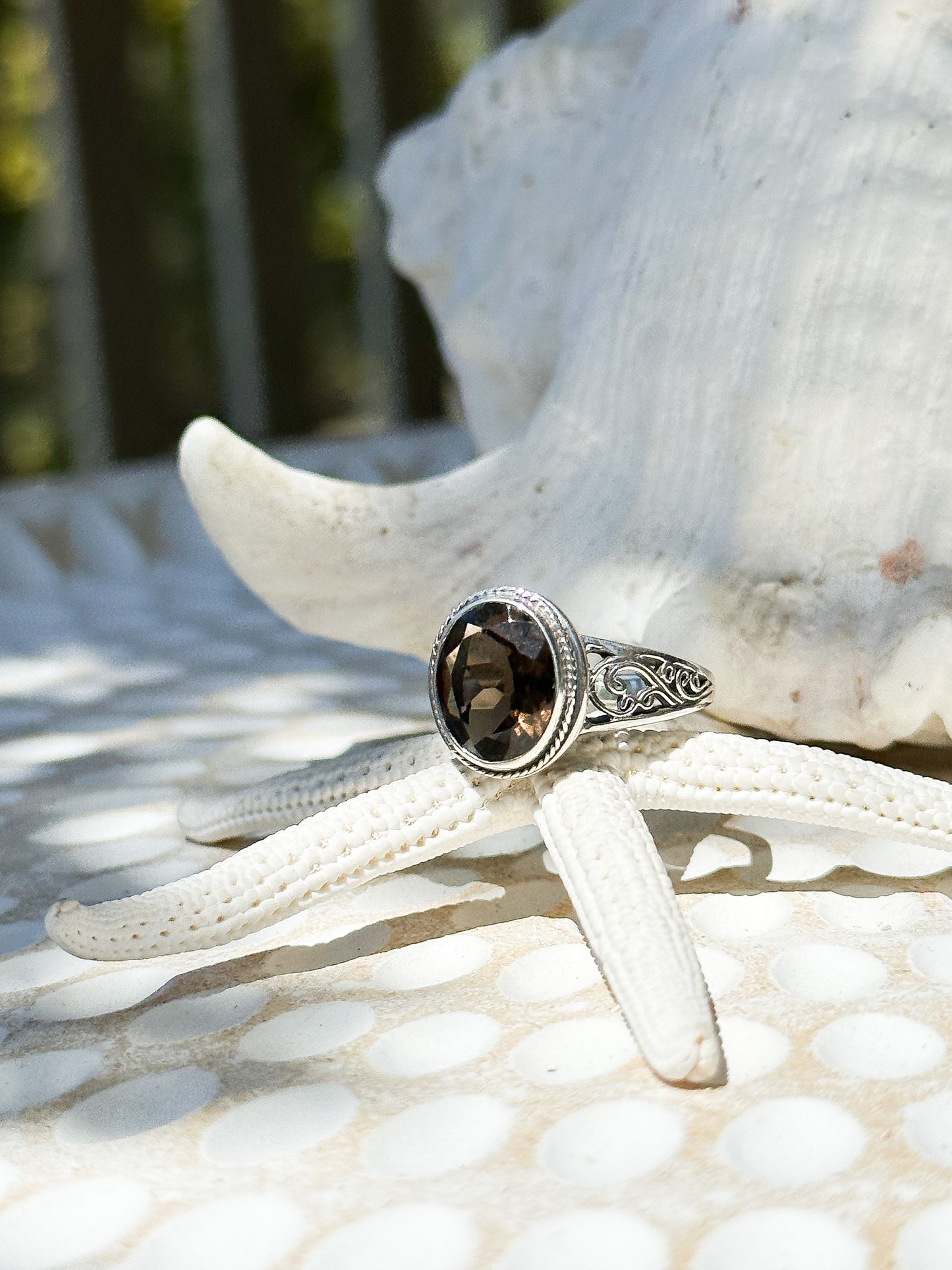 Sterling Silver & Smoky Quartz Melaya Ring