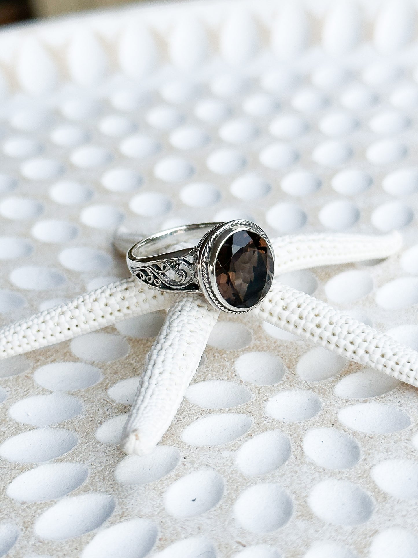 Sterling Silver & Smoky Quartz Melaya Ring