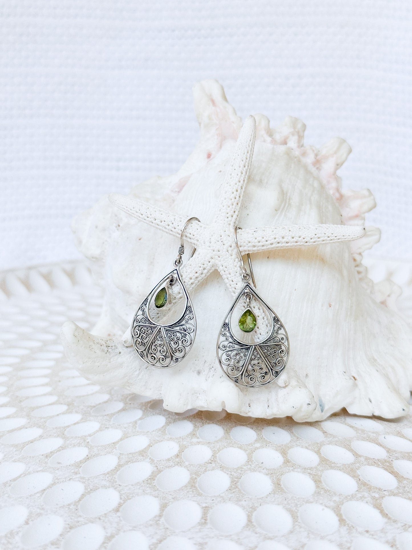 Sterling Silver & Peridot Bestala Earrings
