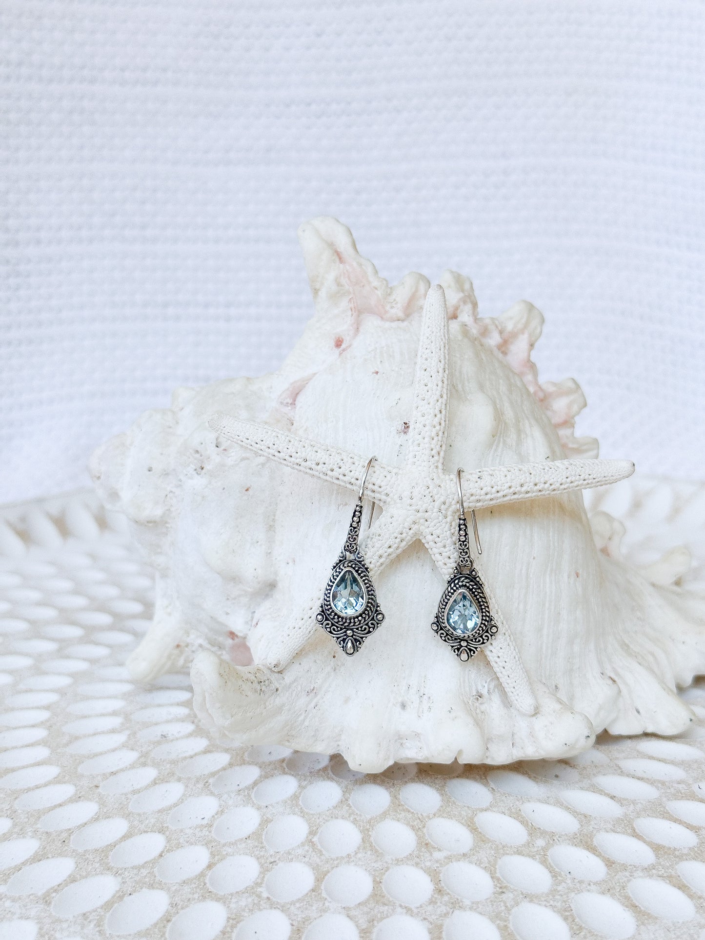 Sterling Silver & Blue Topaz Runa Earrings