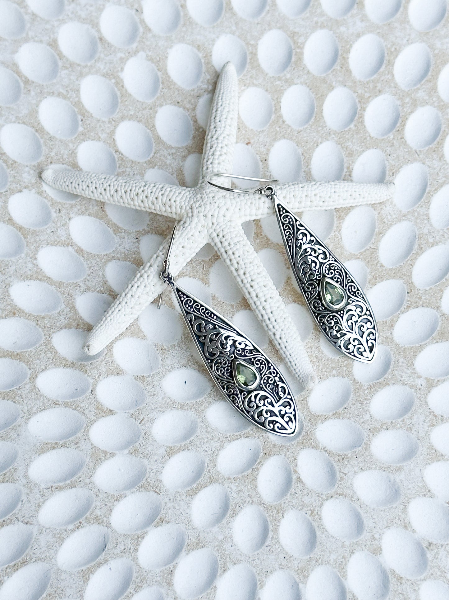 Sterling Silver and Peridot Amara Earrings