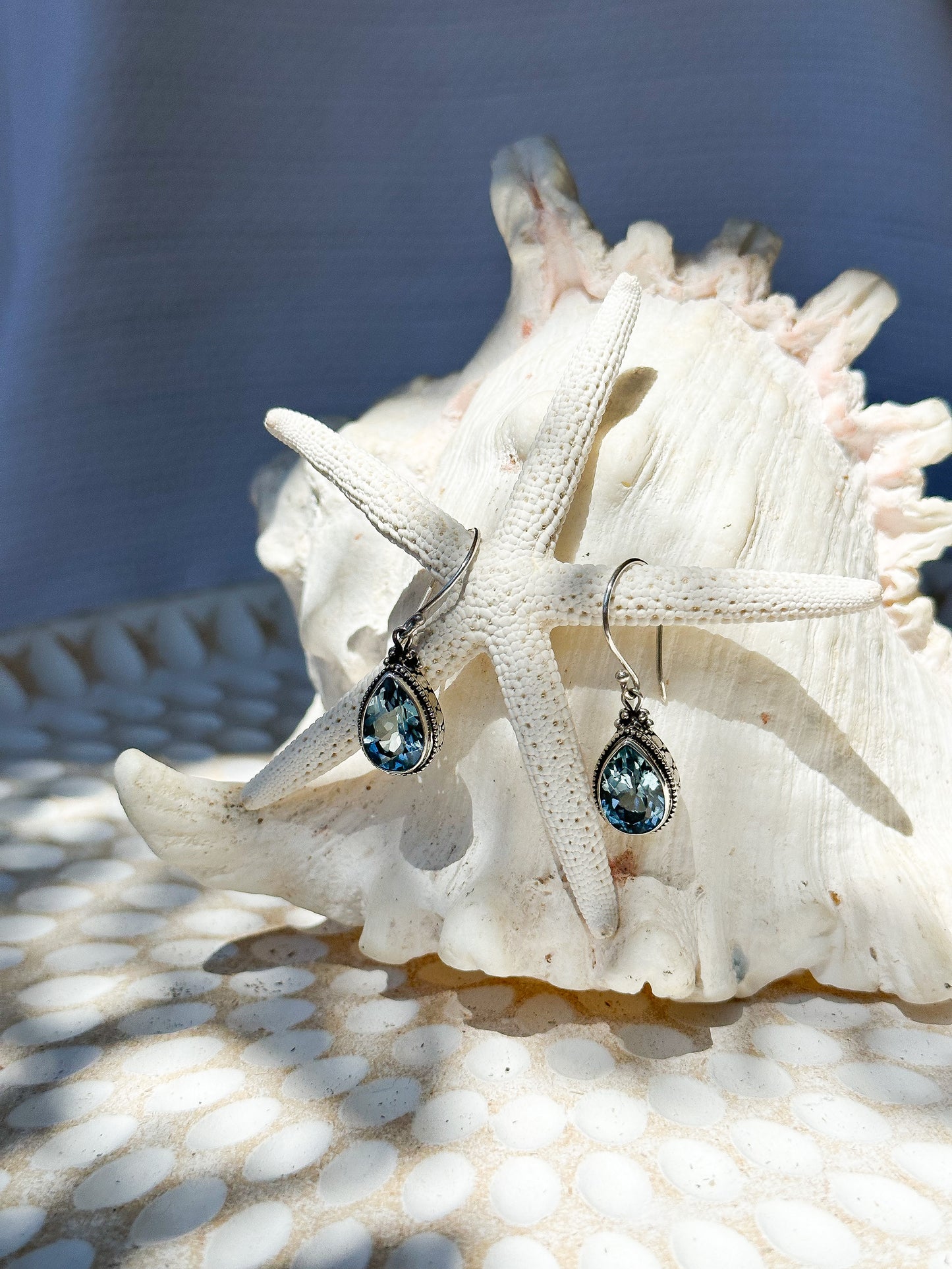 Sterling Silver & Blue Topaz Kesiman Earrings