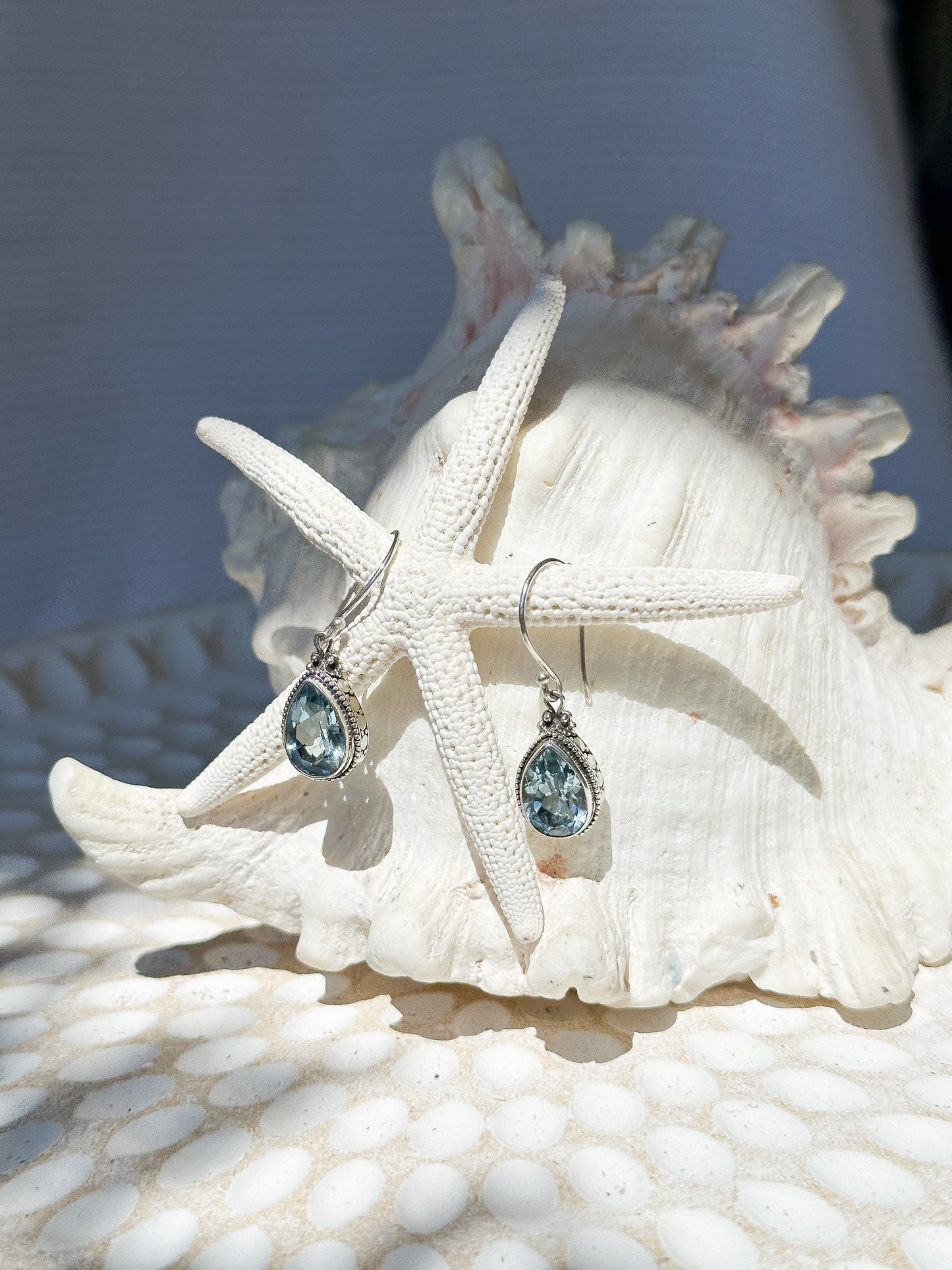 Sterling Silver & Blue Topaz Kesiman Earrings