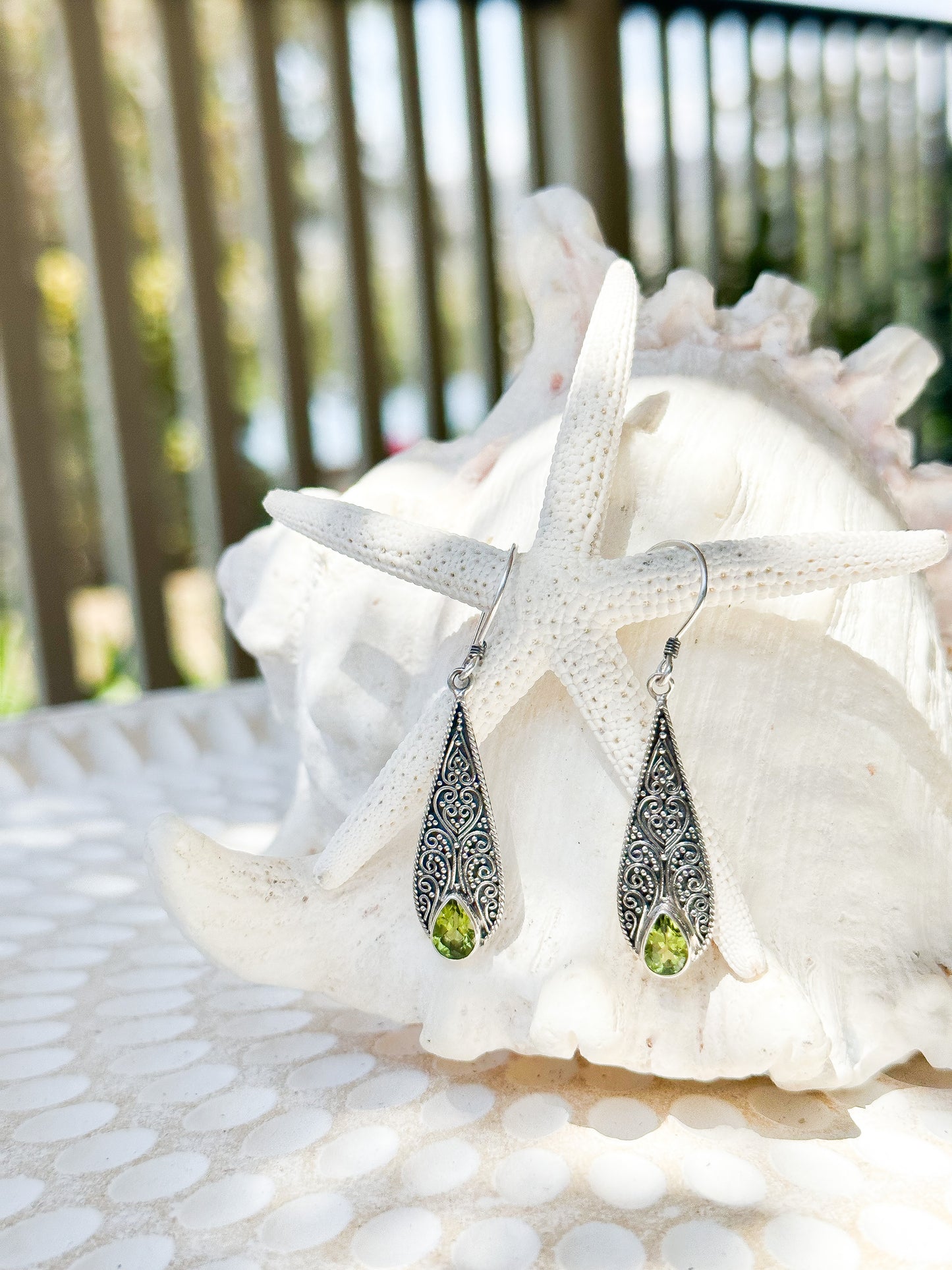 Sterling Silver & Peridot Amora Earrings