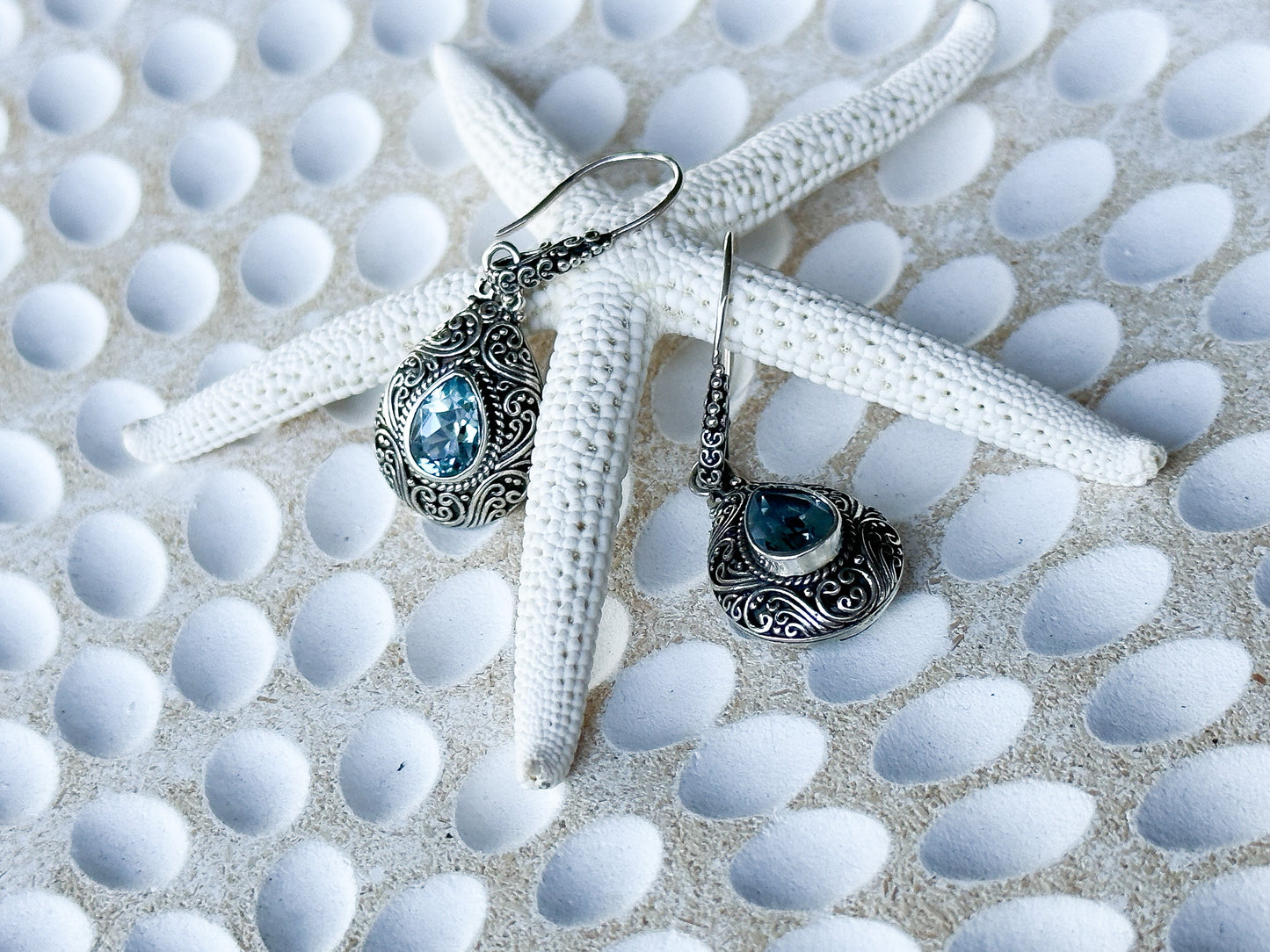 Sterling Silver & Blue Topaz Kanaya Earrings
