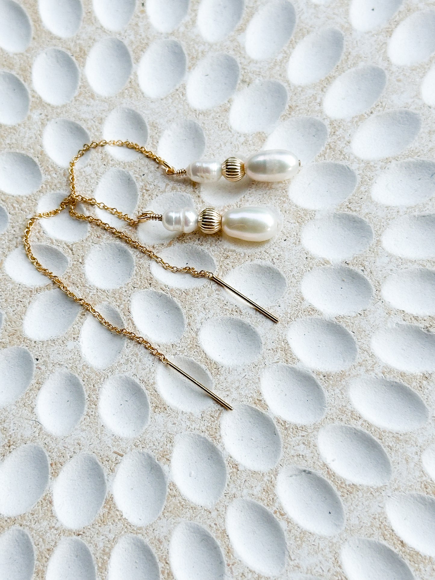 Artemis 14K Filled Gold and Genuine Pearl Threader Earrings