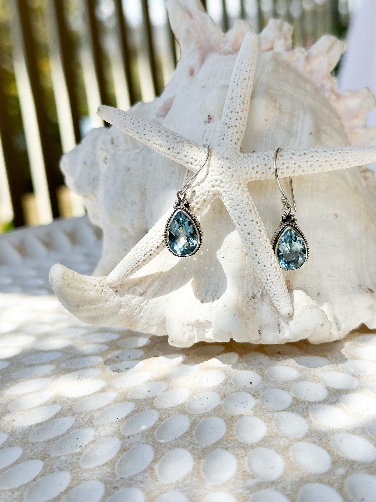 Sterling Silver & Blue Topaz Kesiman Earrings