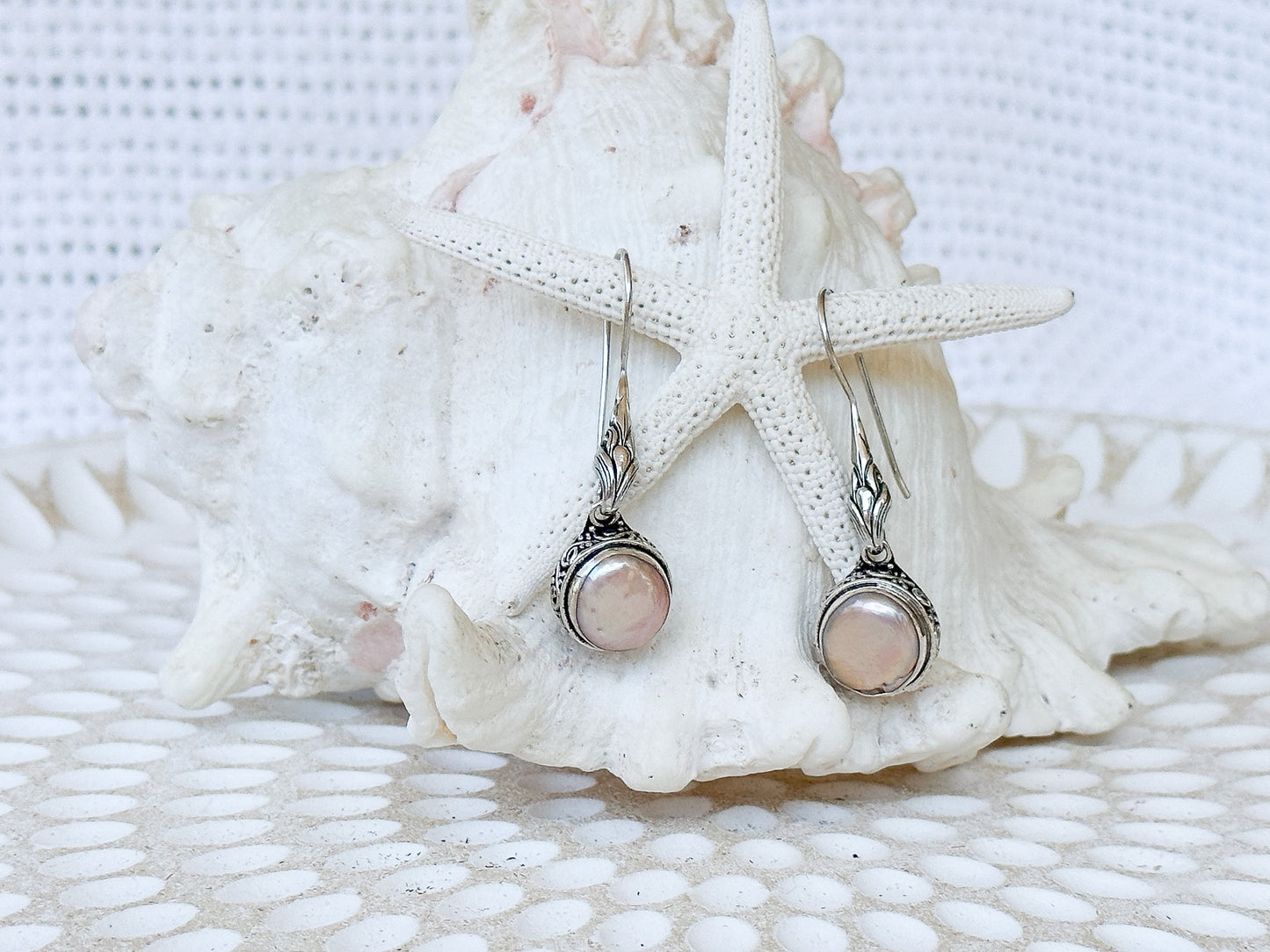 Sterling Silver & Pearl Tinara Earrings