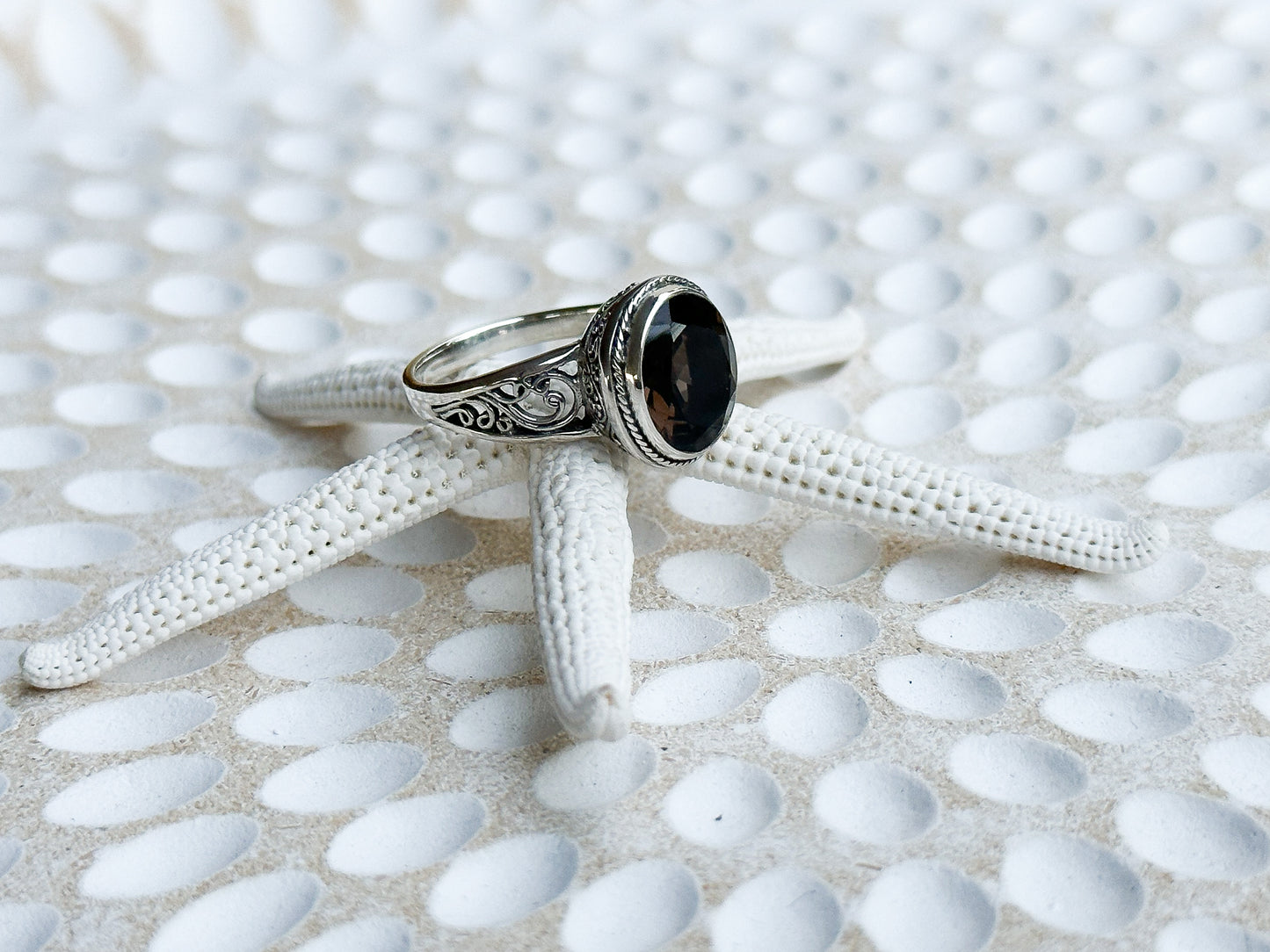 Sterling Silver & Smoky Quartz Melaya Ring