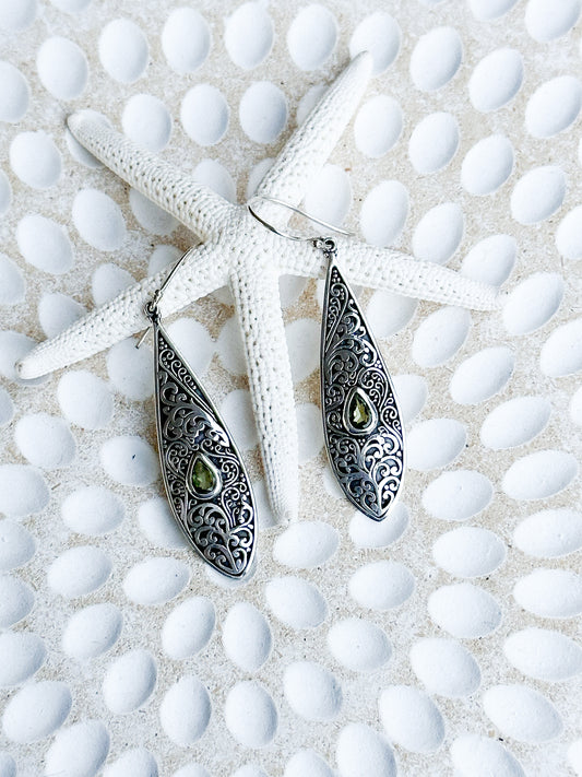 Sterling Silver and Peridot Amara Earrings