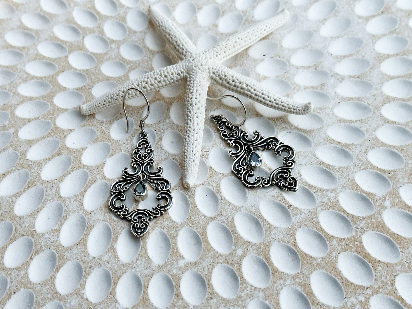Sterling Silver & Blue Topaz Ramira Earrings