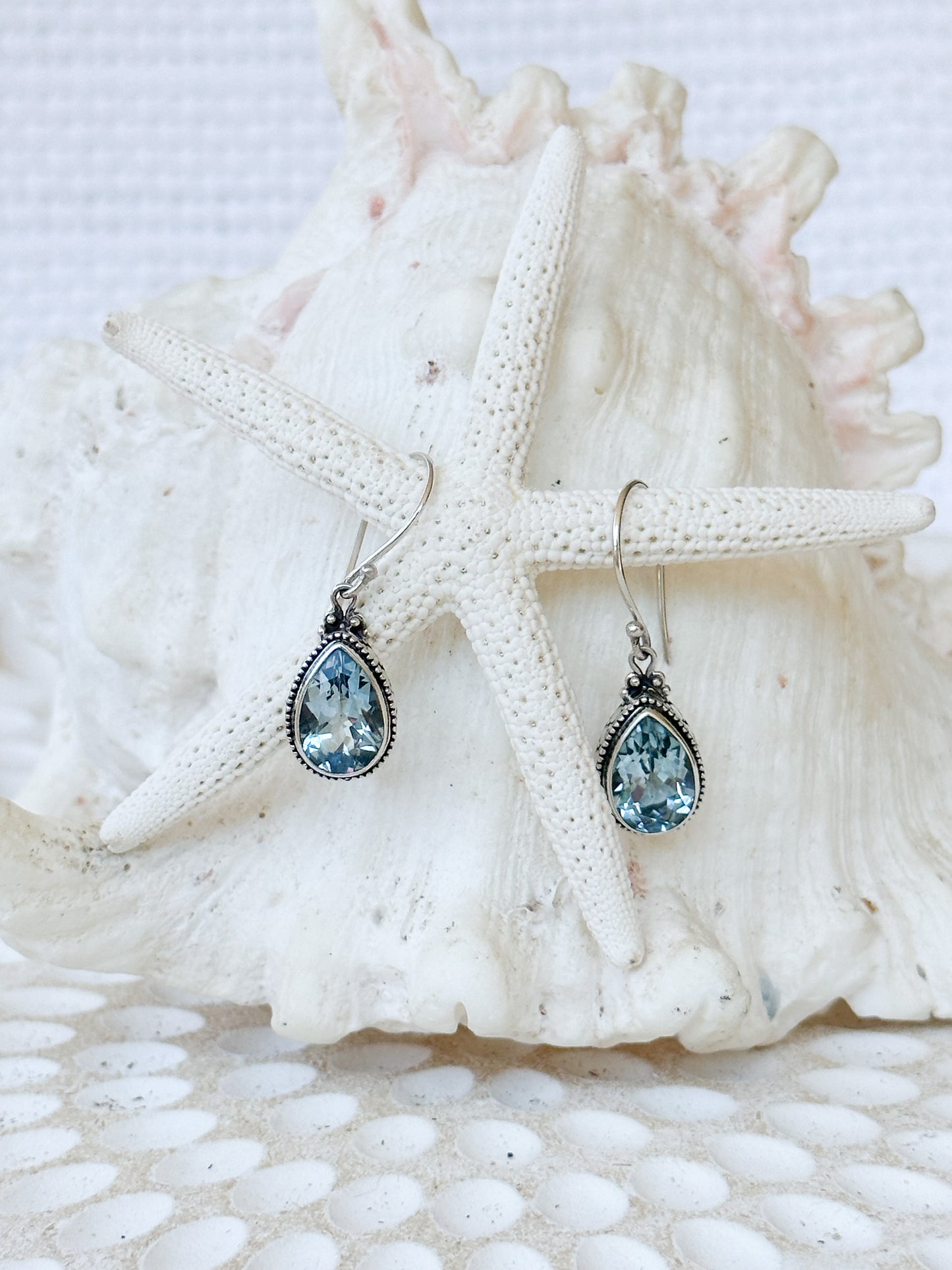 Sterling Silver & Blue Topaz Kesiman Earrings