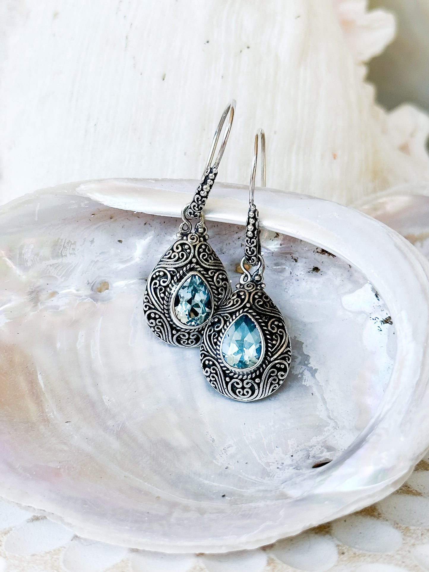 Sterling Silver & Blue Topaz Kanaya Earrings