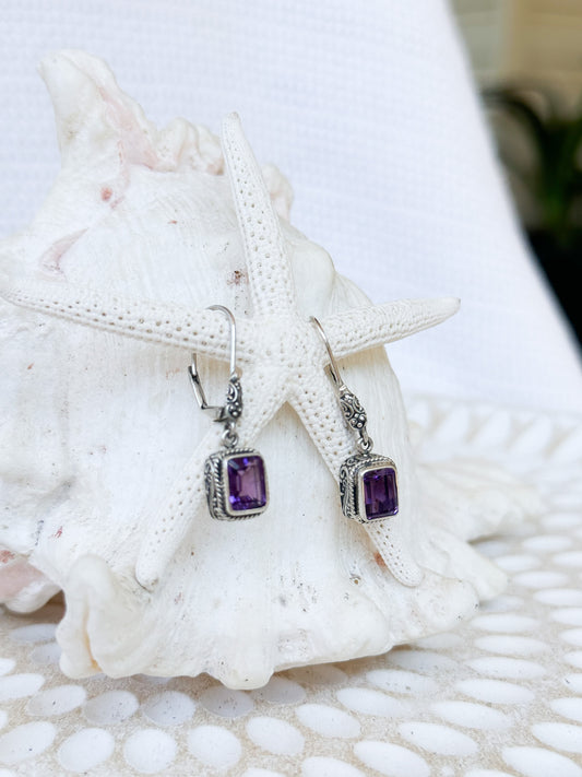 Sterling Silver & Amethyst Rinara Earrings