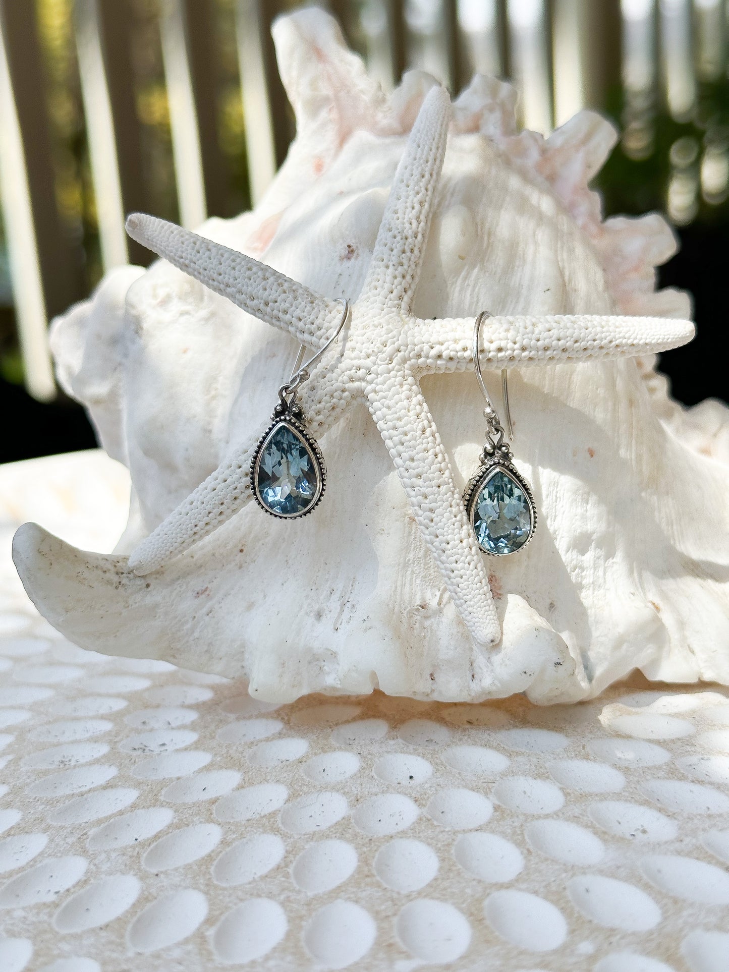 Sterling Silver & Blue Topaz Kesiman Earrings