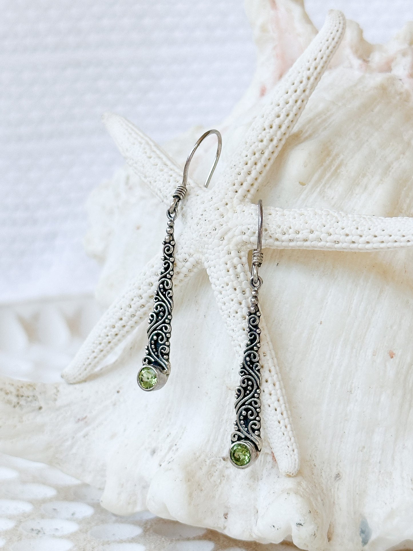 Sterling Silver & Peridot Canara Earrings
