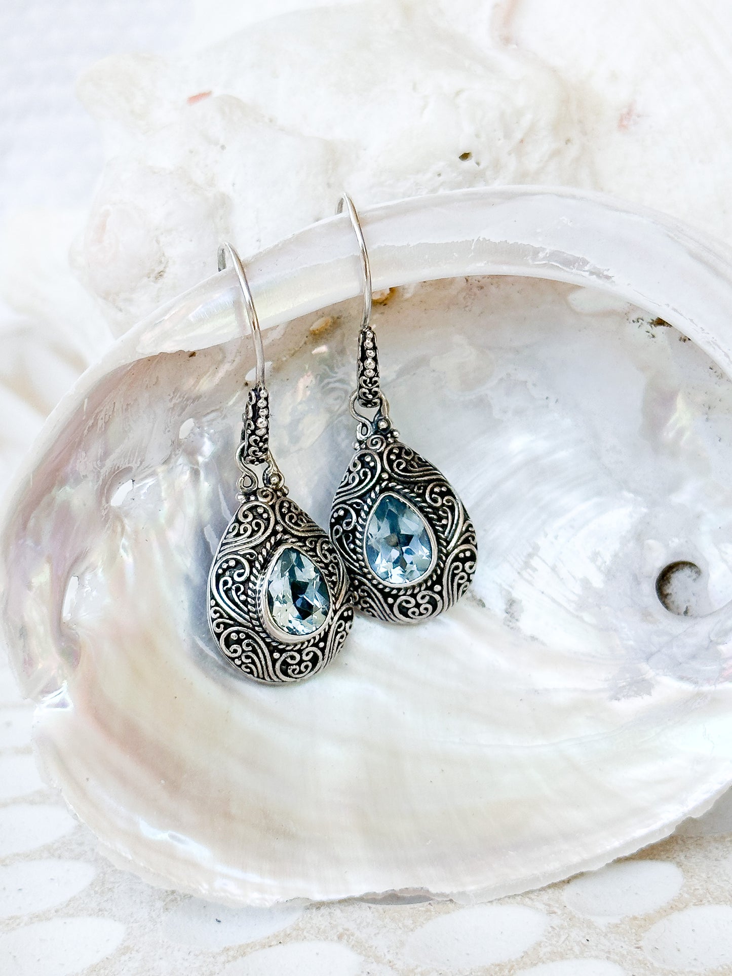 Sterling Silver & Blue Topaz Kanaya Earrings