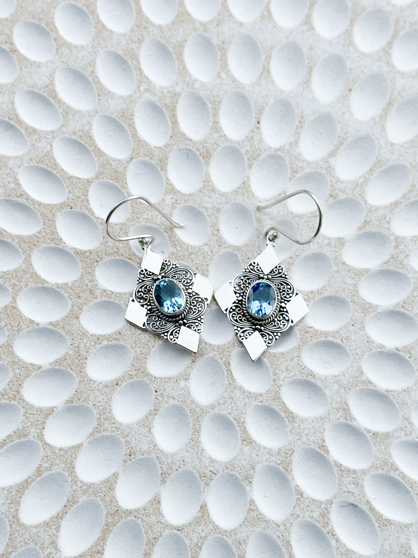 Sterling Silver & Blue Topaz Naraya Earrings