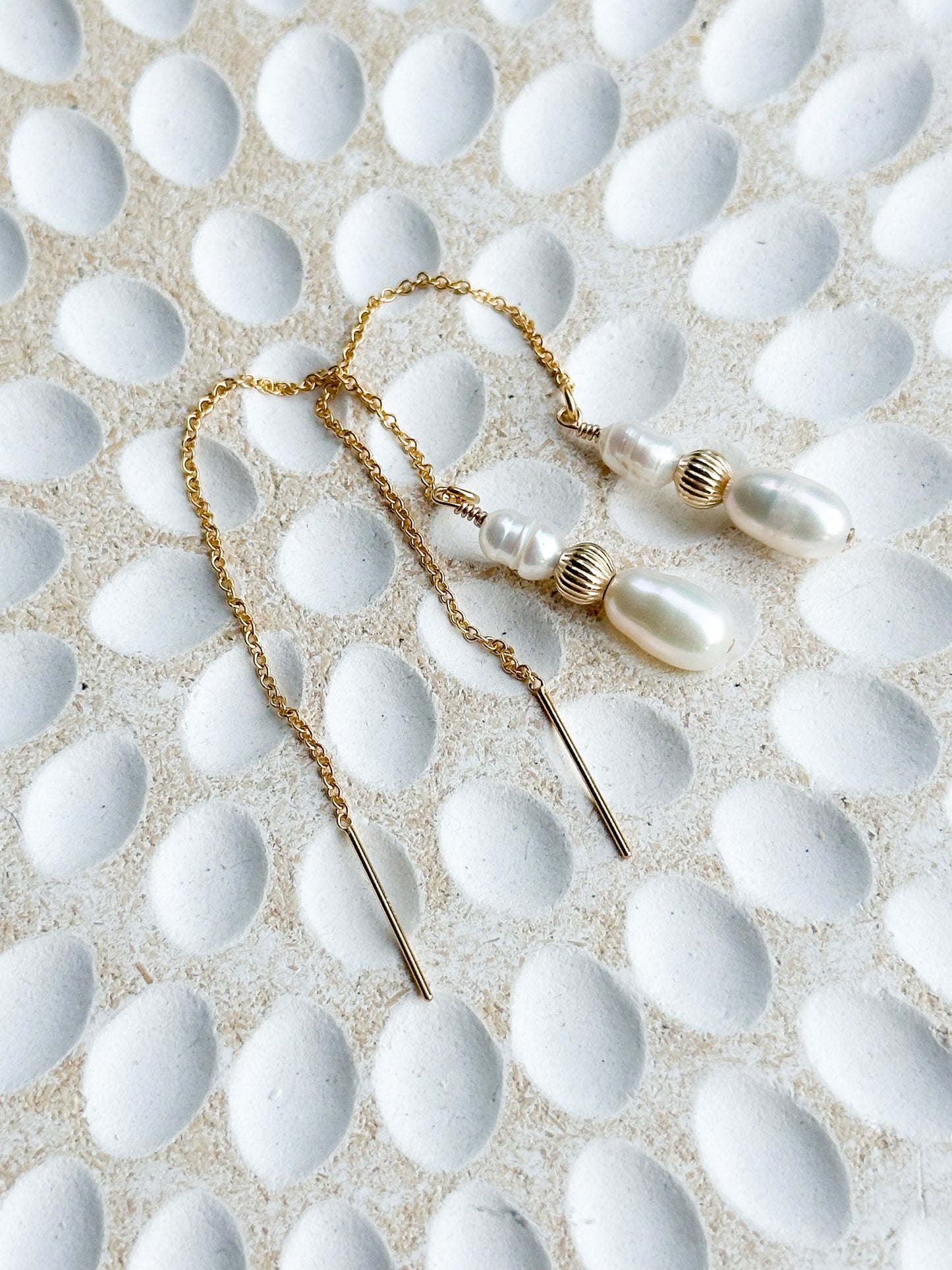 Artemis 14K Filled Gold and Genuine Pearl Threader Earrings