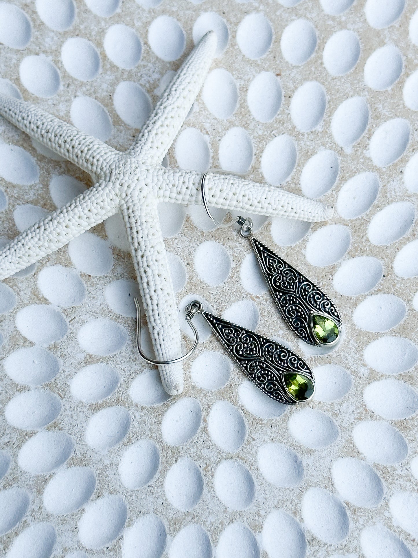 Sterling Silver & Peridot Amora Earrings